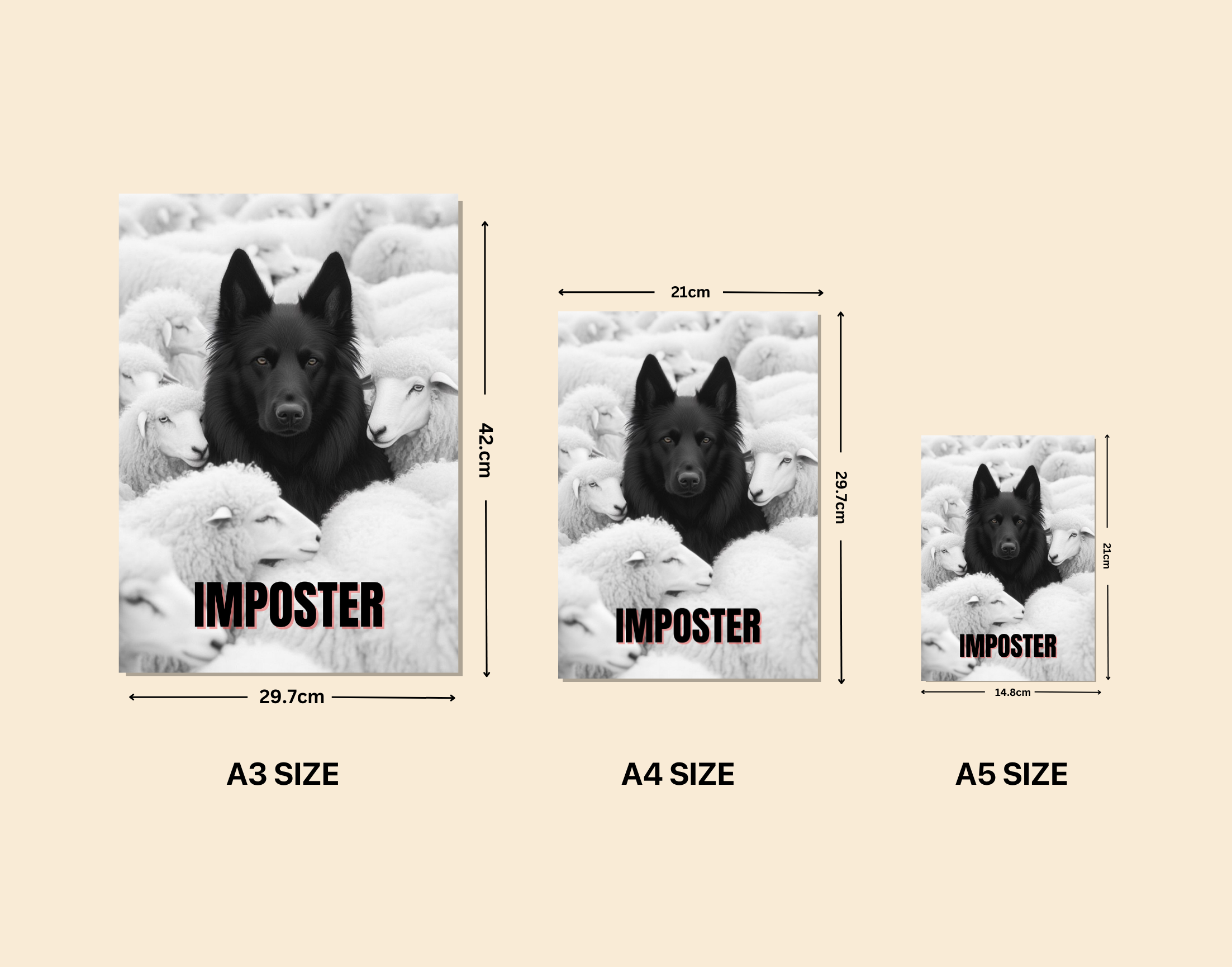 "Imposter- #Black Dog"- Shiny & Sturdy Metallic Poster Art That Pops & Sticks