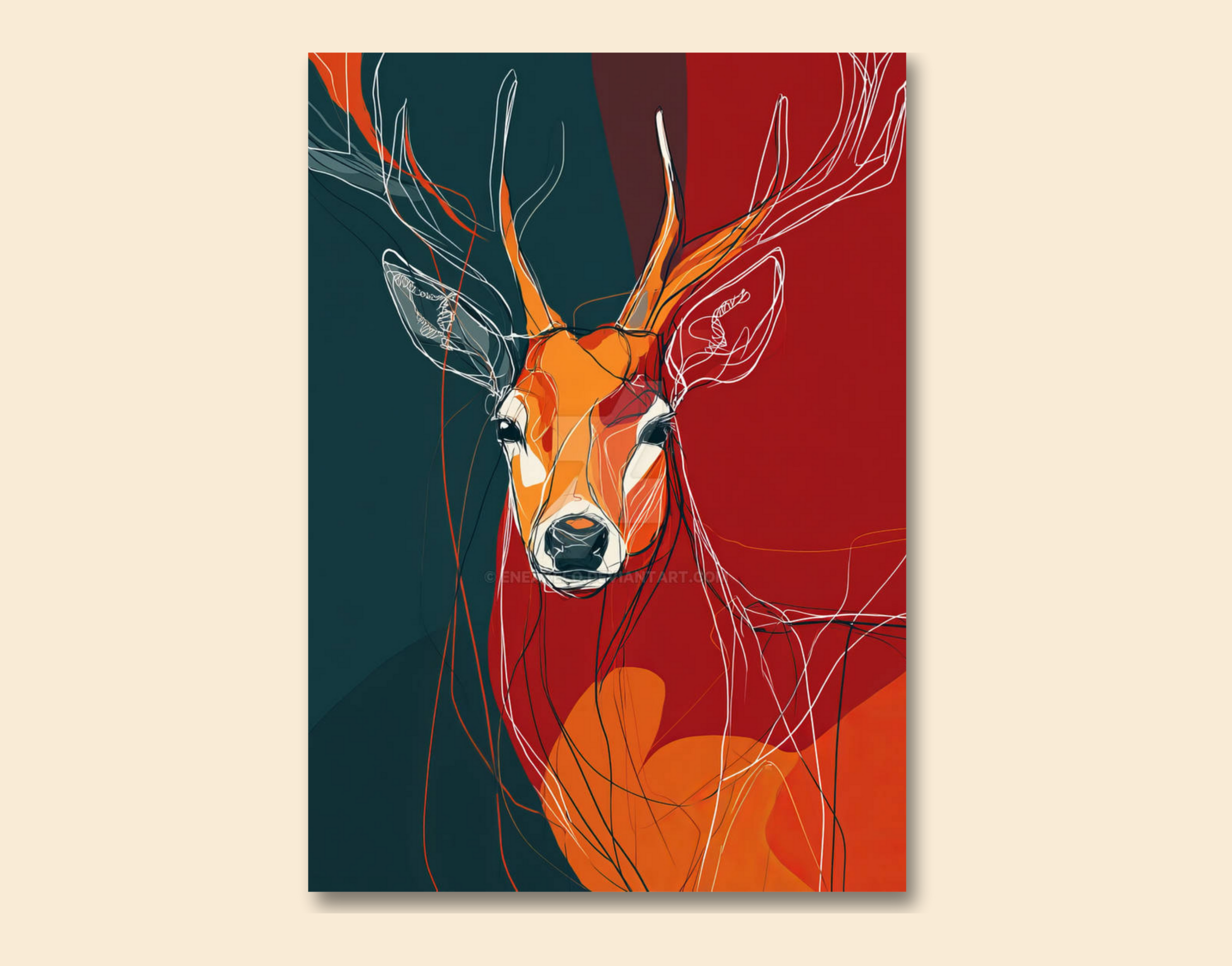 "Buck or Doe- Paint Version"- Shiny & Sturdy Metallic Poster Art That Pops & Sticks