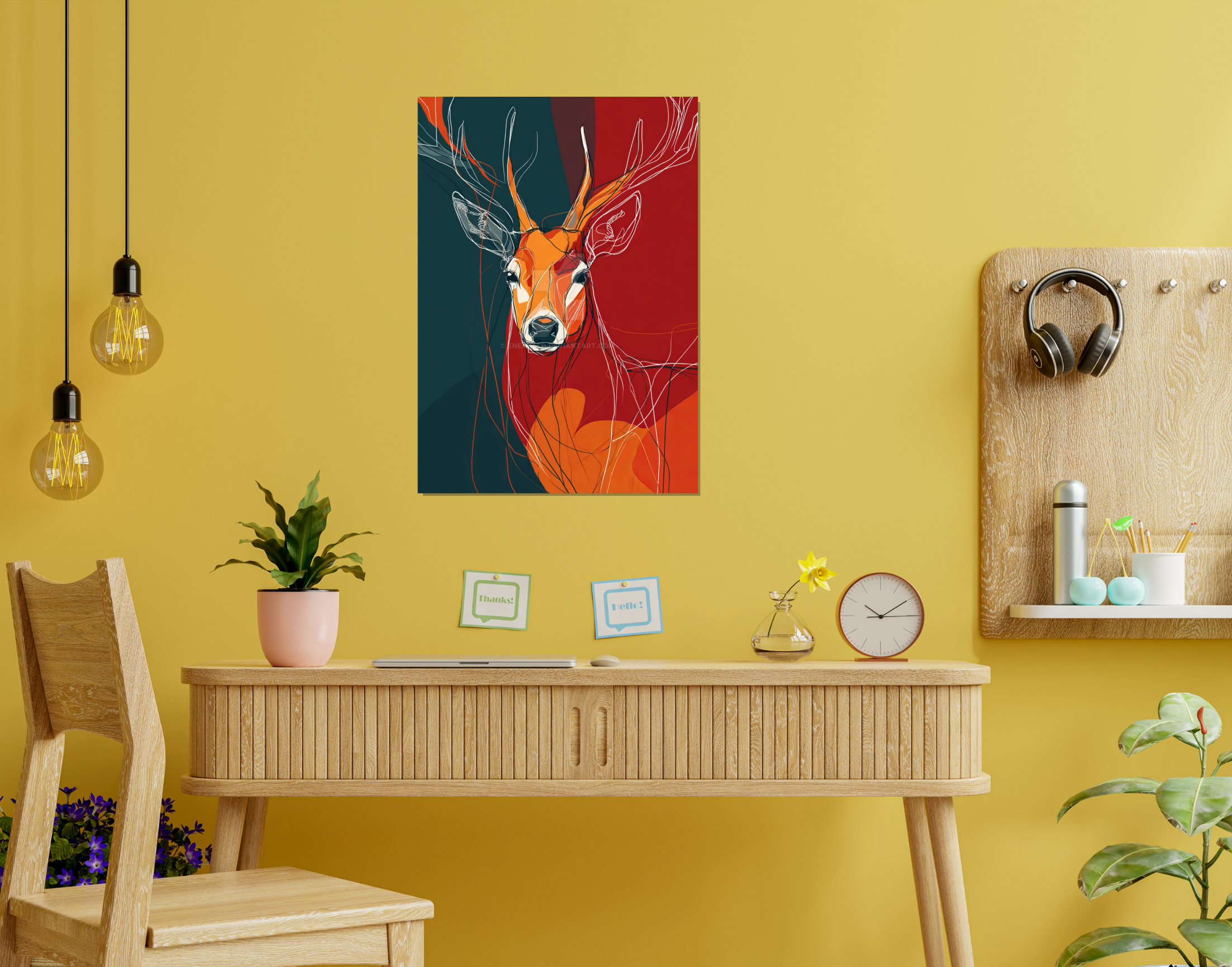 "Buck or Doe- Paint Version"- Shiny & Sturdy Metallic Poster Art That Pops & Sticks