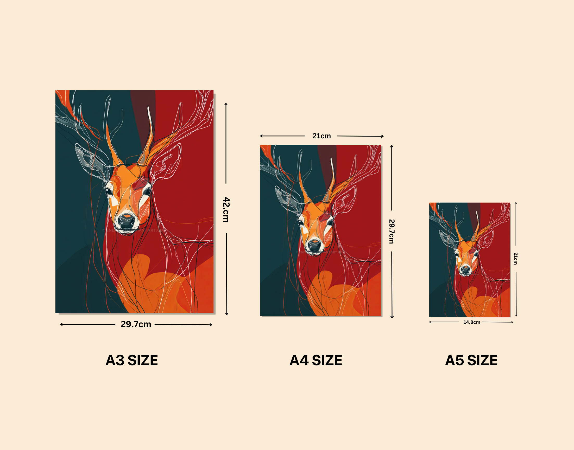 "Buck or Doe- Paint Version"- Shiny & Sturdy Metallic Poster Art That Pops & Sticks
