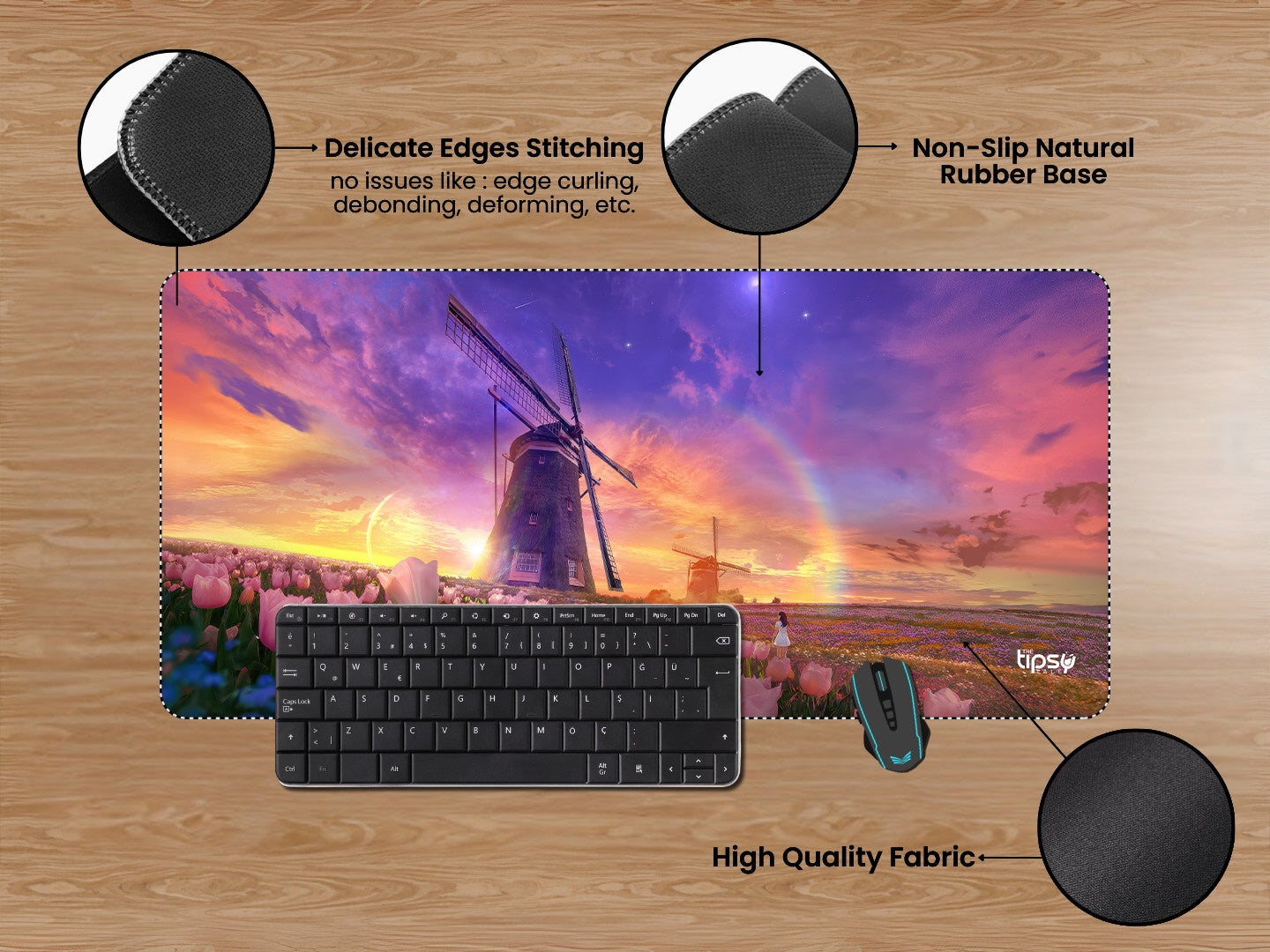 "TULIPS FIELD - NATURE " Gaming Mousepad Elevate Your Gaming Experience