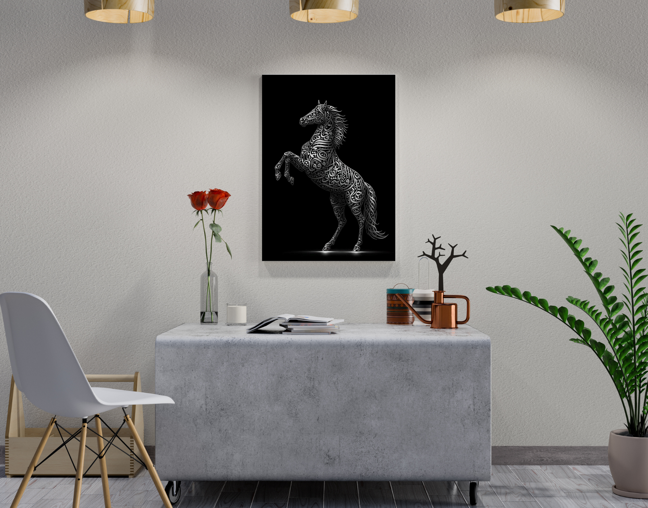 "Horse In The Wild"- Shiny & Sturdy Metallic Poster Art That Pops & Sticks