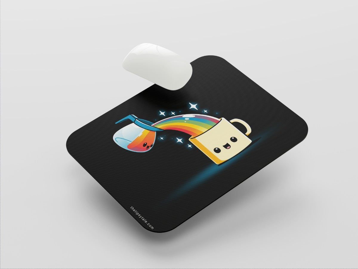 "Rainbow Coffee - Happy Life" Mousepad Enhance Your Workspace with Style