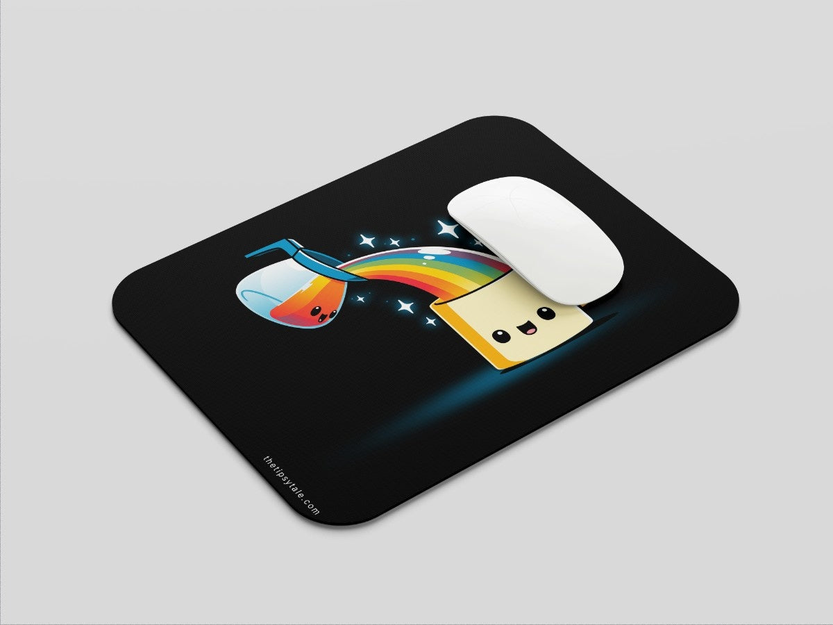 "Rainbow Coffee - Happy Life" Mousepad Enhance Your Workspace with Style
