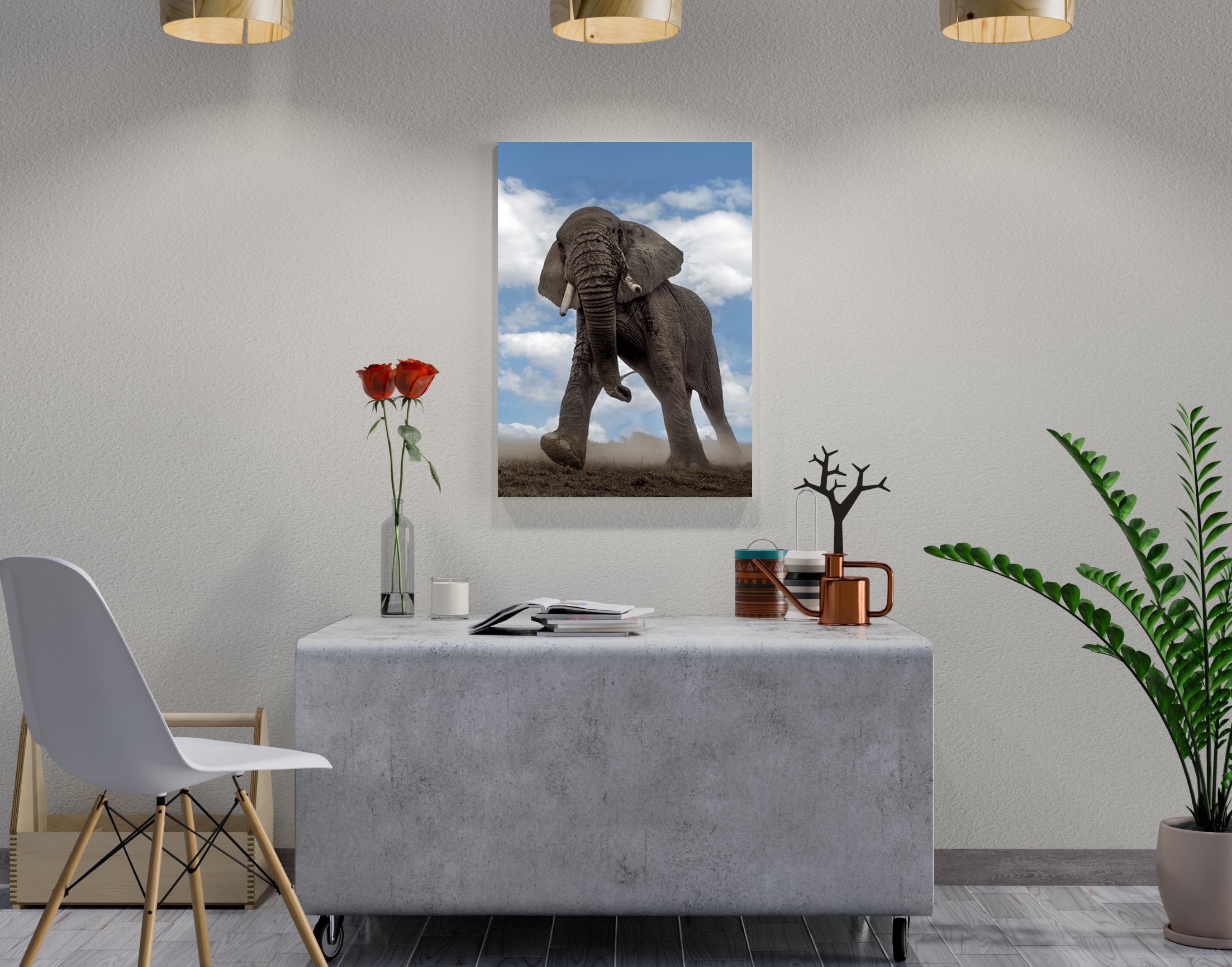 "Elephant In The Wild"- Shiny & Sturdy Metallic Poster Art That Pops & Sticks