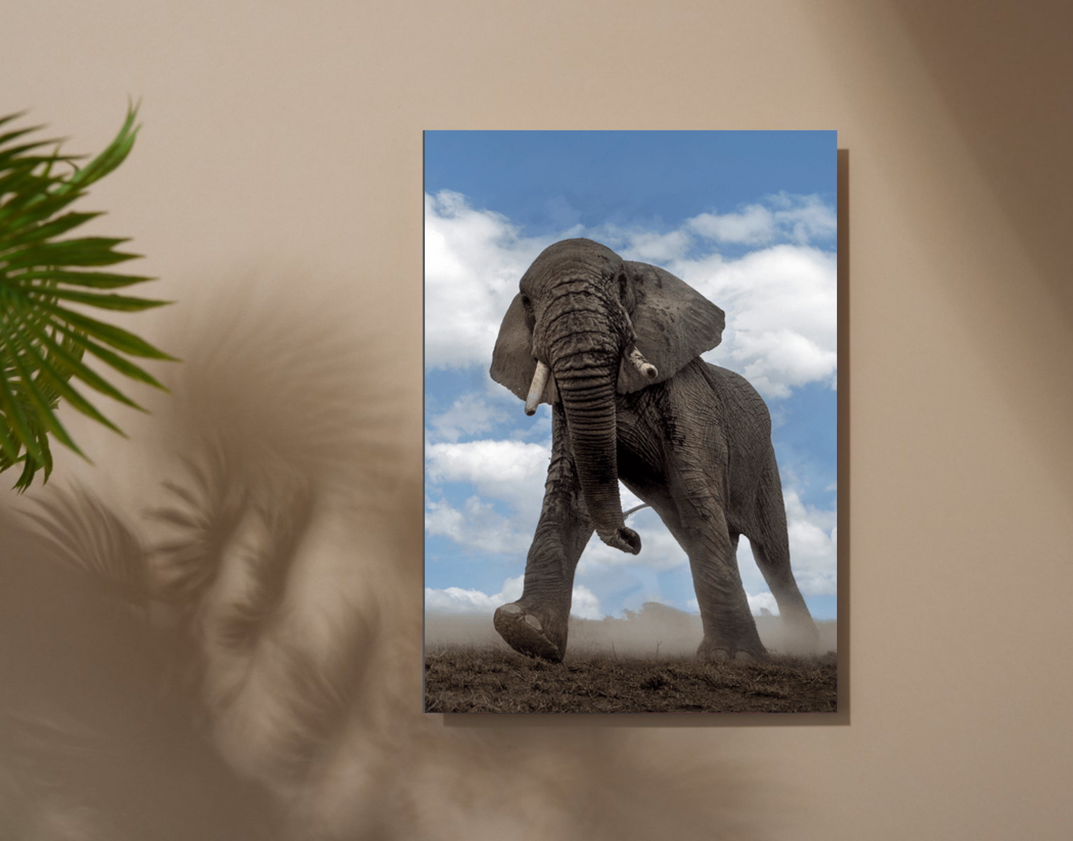 "Elephant In The Wild"- Shiny & Sturdy Metallic Poster Art That Pops & Sticks