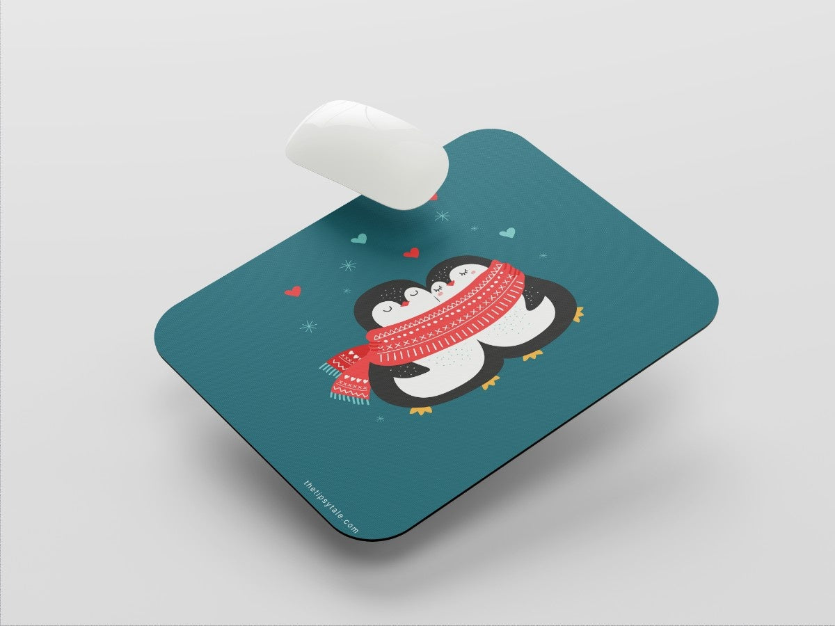 "Penguin Hug" Mousepad Enhance Your Workspace with Style