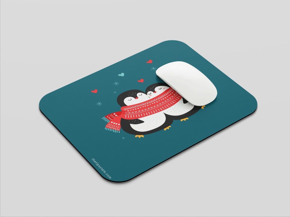 "Penguin Hug" Mousepad Enhance Your Workspace with Style