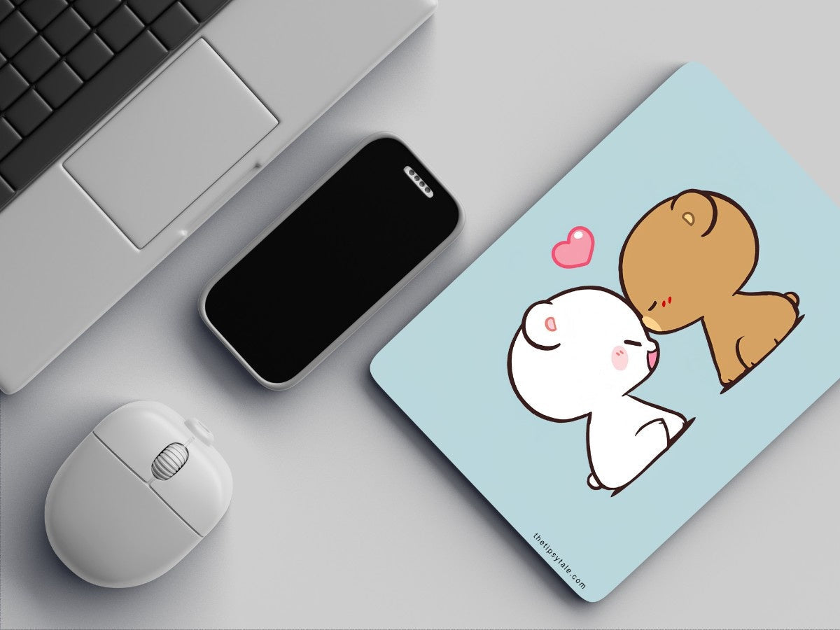 "Milk & Mocha Affection" Mousepad Enhance Your Workspace with Style
