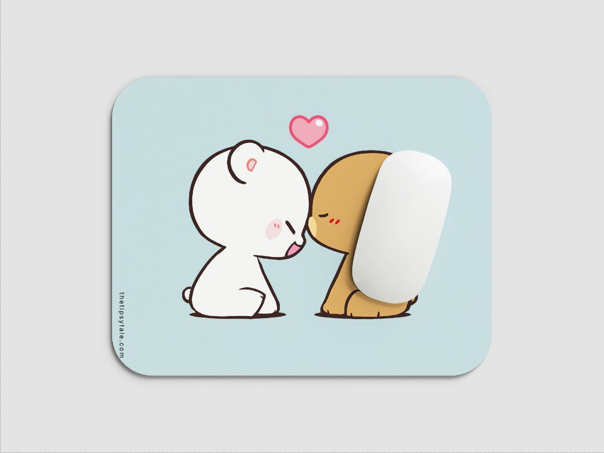 "Milk & Mocha Affection" Mousepad Enhance Your Workspace with Style