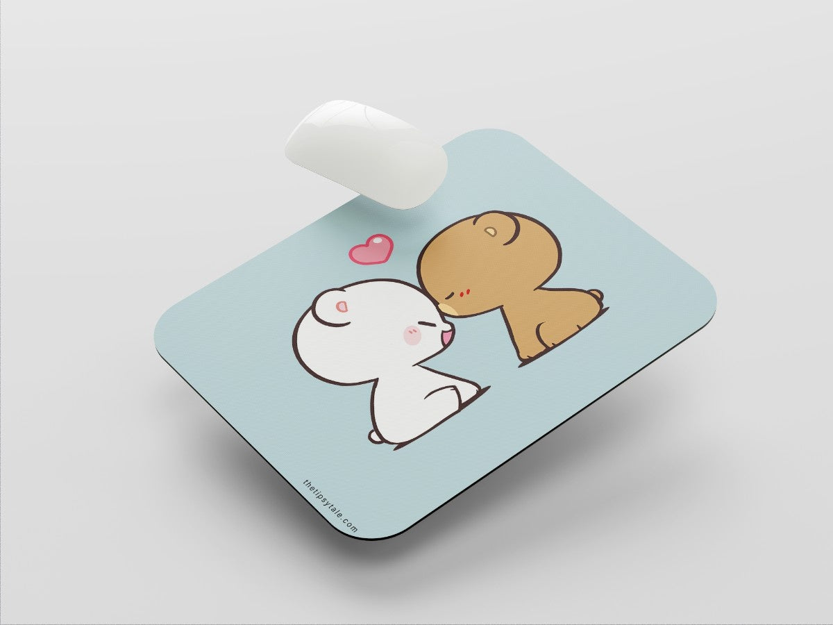 "Milk & Mocha Affection" Mousepad Enhance Your Workspace with Style