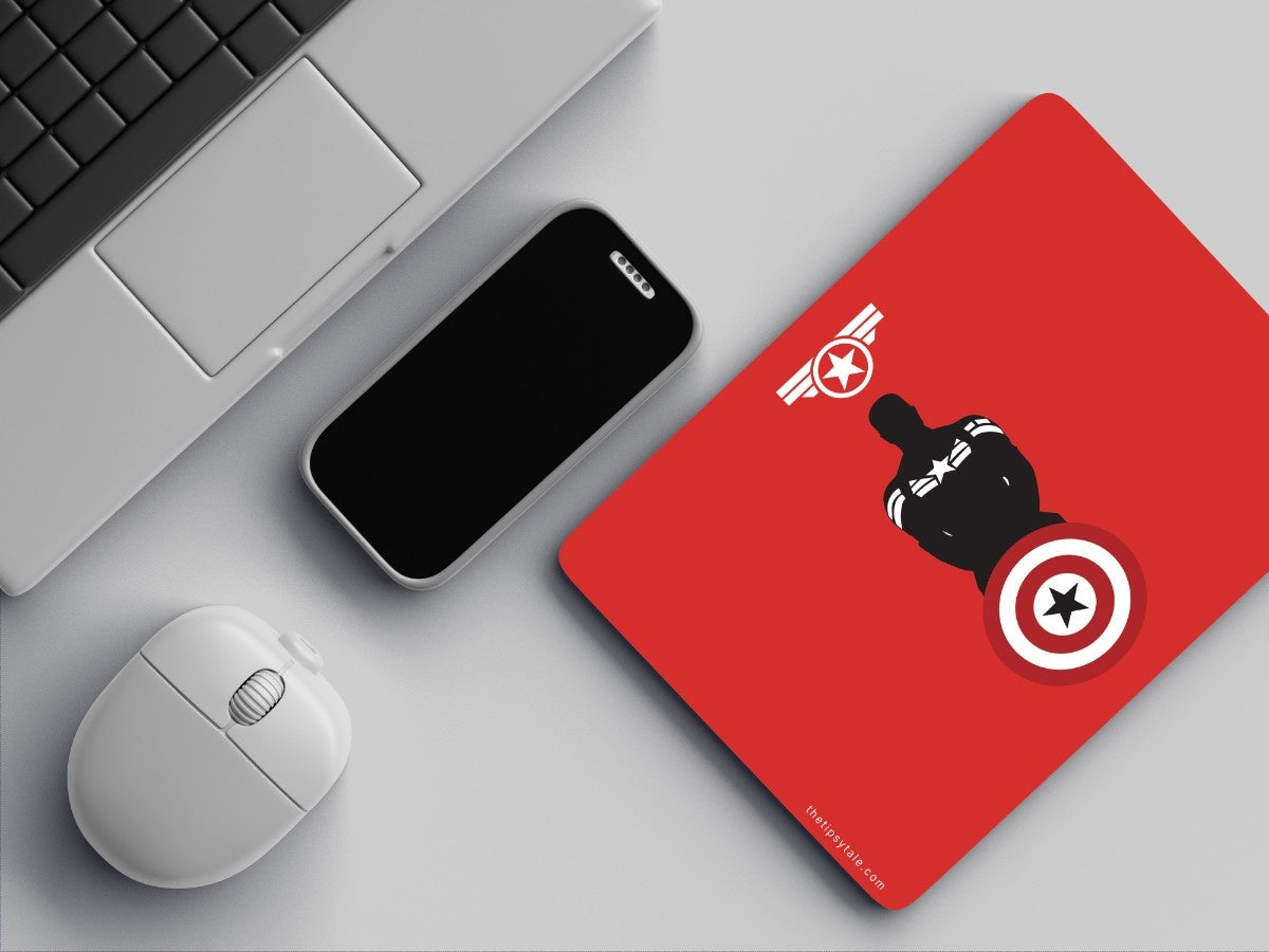 "Captain America Minimal art" Mousepad Enhance Your Workspace with Style