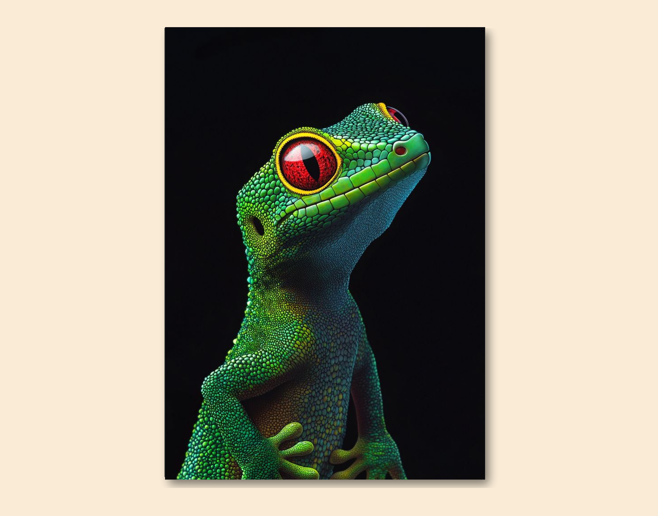 "Chameleons- Lizards"- Shiny & Sturdy Metallic Poster Art That Pops & Sticks