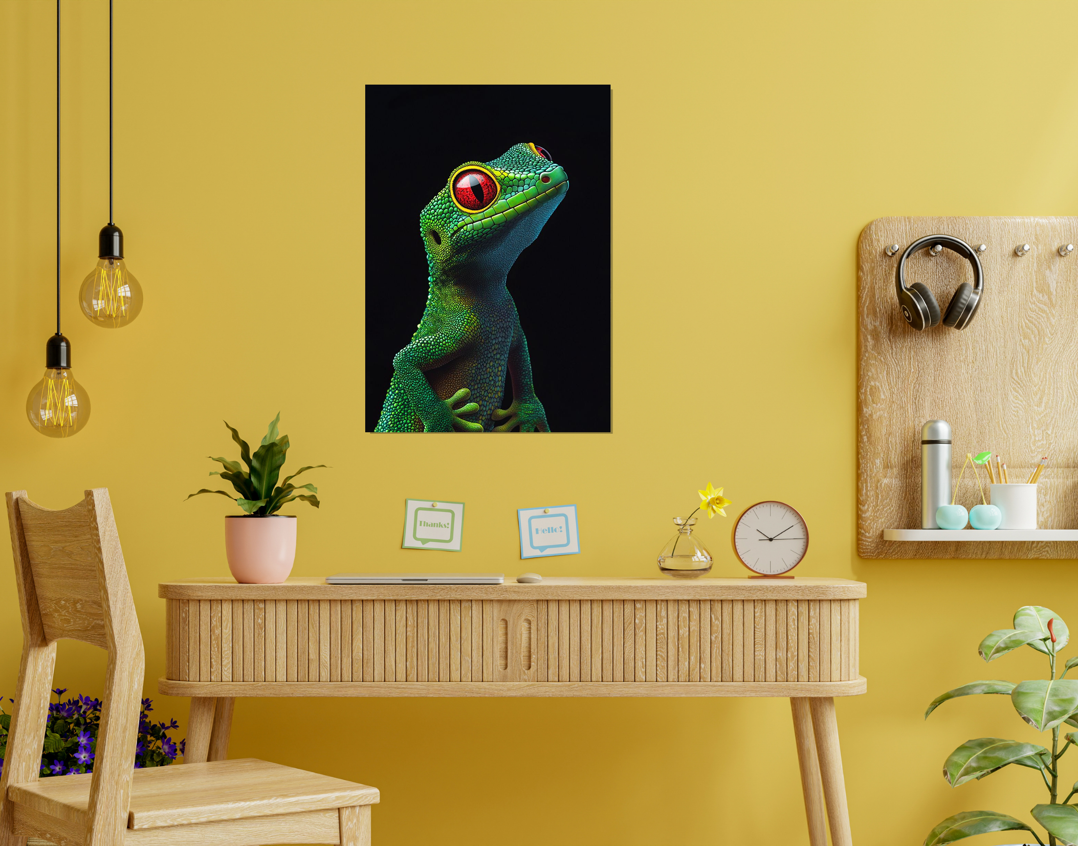 "Chameleons- Lizards"- Shiny & Sturdy Metallic Poster Art That Pops & Sticks
