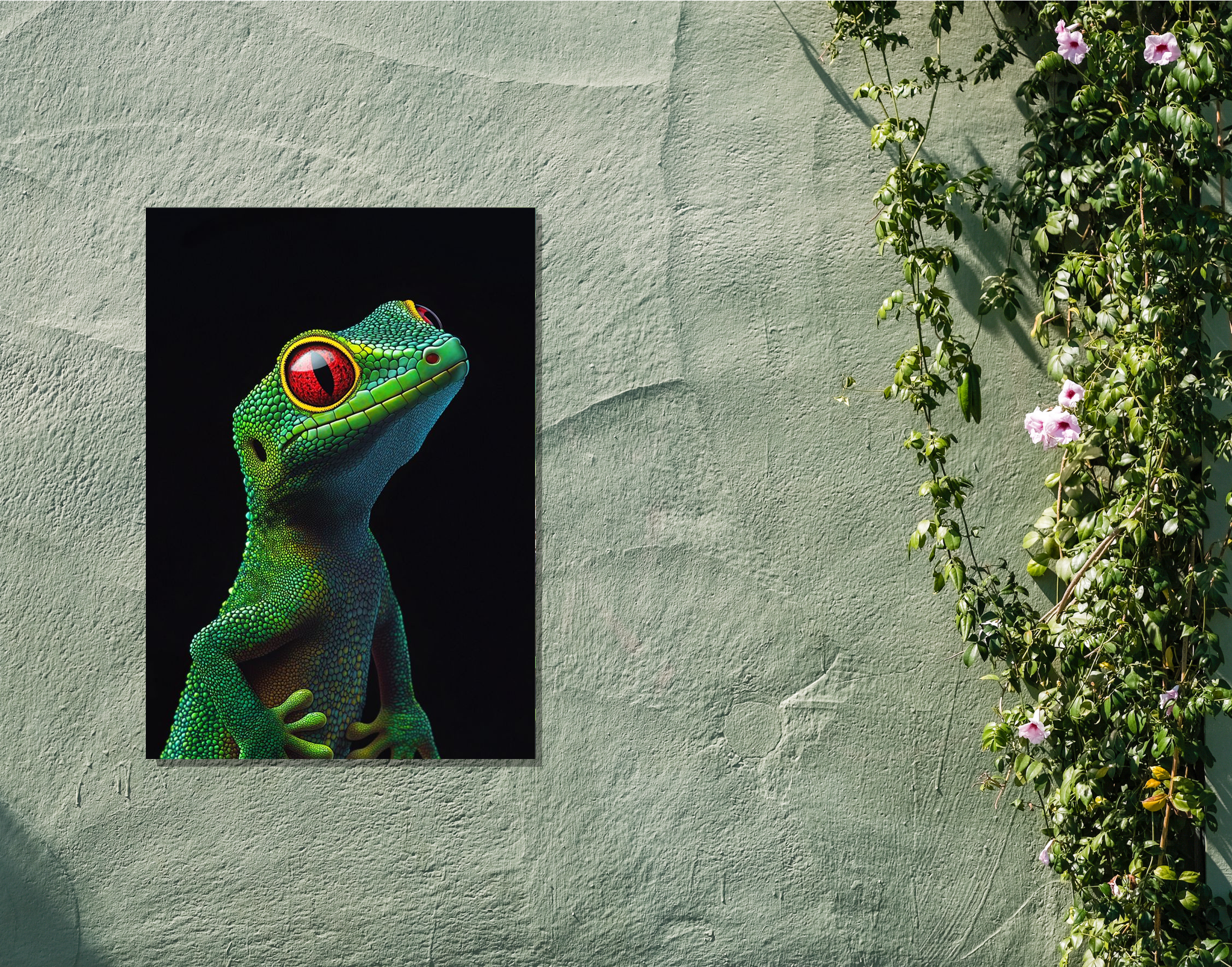 "Chameleons- Lizards"- Shiny & Sturdy Metallic Poster Art That Pops & Sticks