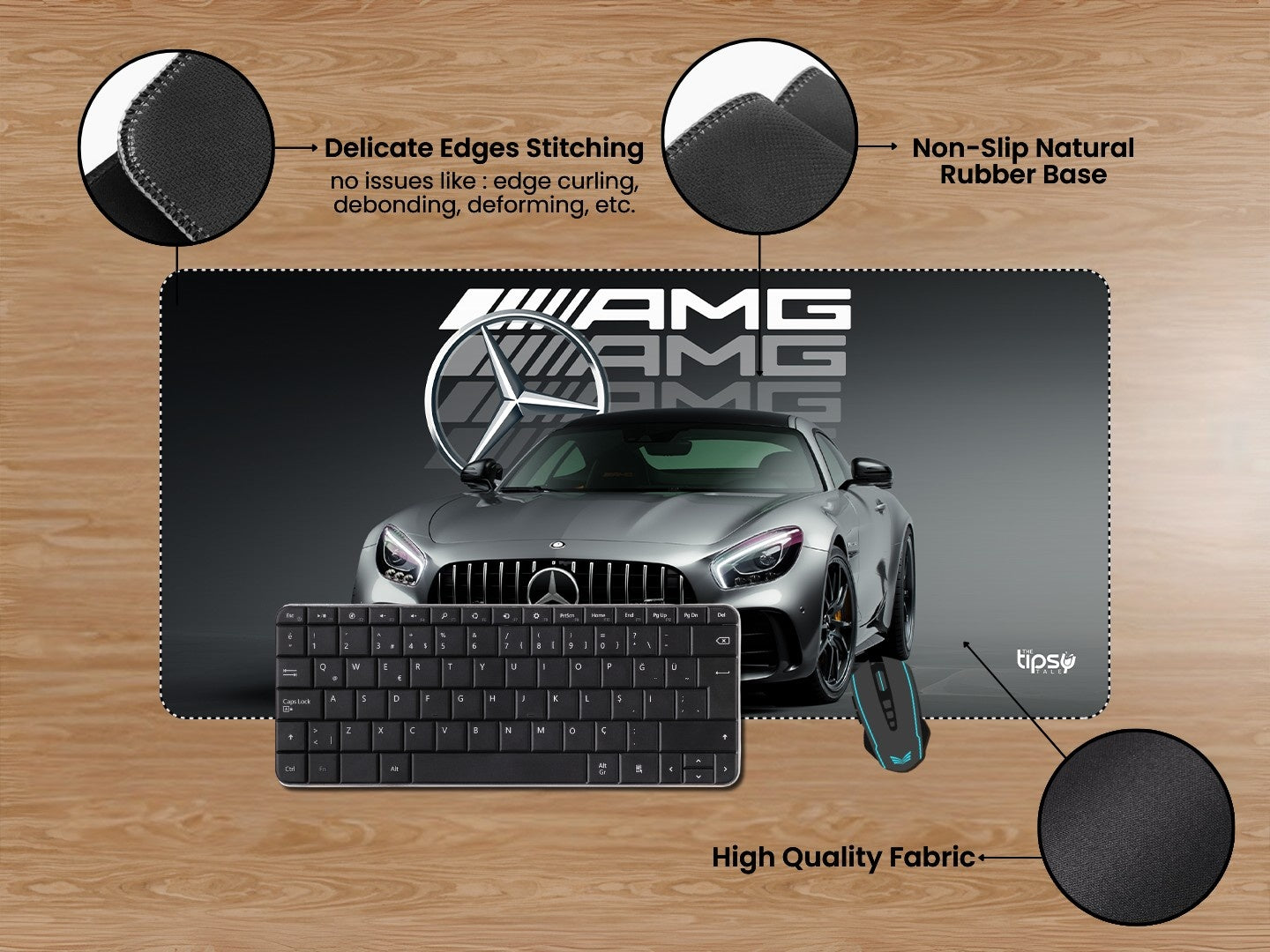 "MERCEDES- AMG GT - EXPLOSIVE POWER" Gaming Mousepad Elevate Your Gaming Experience