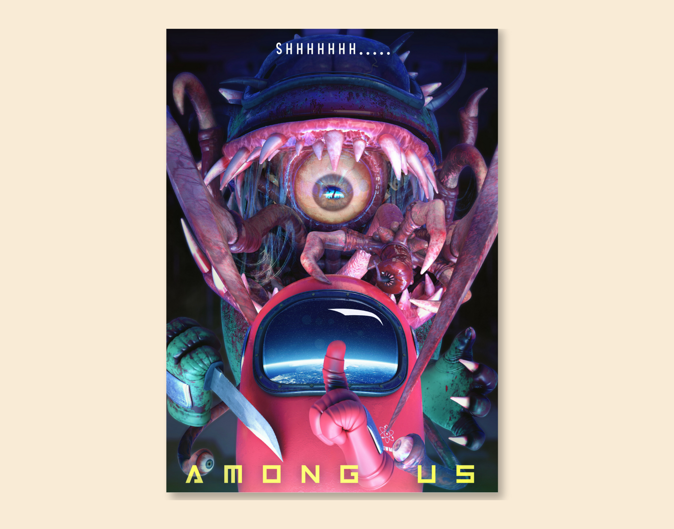 "AMONG US: IMPOSTER PORTAL"- Shiny & Sturdy Metallic Poster Art That Pops & Sticks (Literally!)