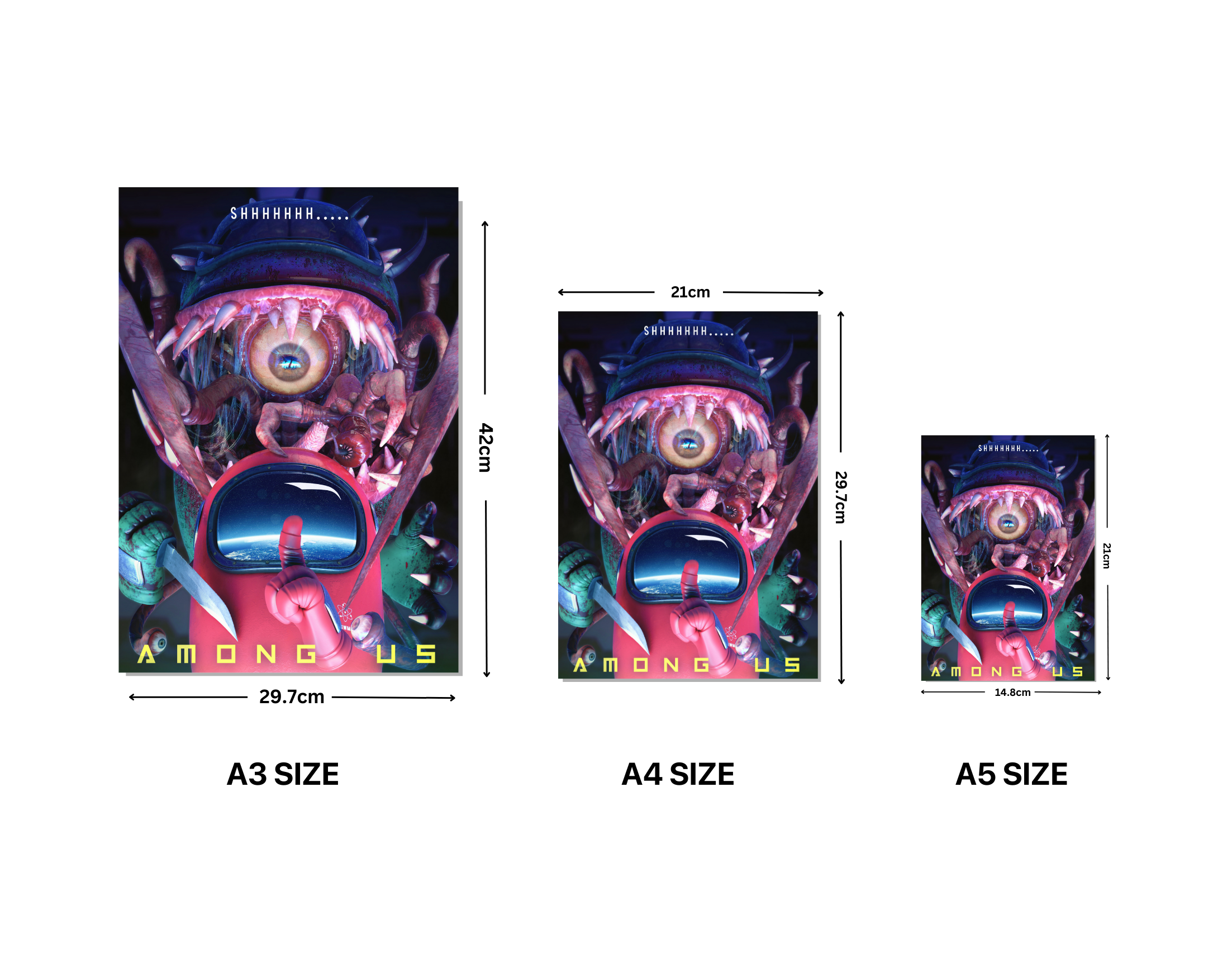 "AMONG US: IMPOSTER PORTAL"- Shiny & Sturdy Metallic Poster Art That Pops & Sticks (Literally!)