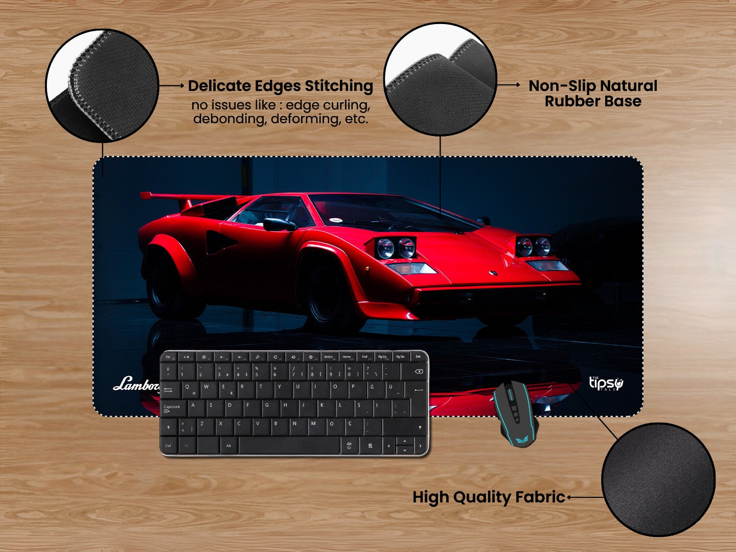 "Lamborghini Countach" Gaming Mousepad Elevate Your Gaming Experience