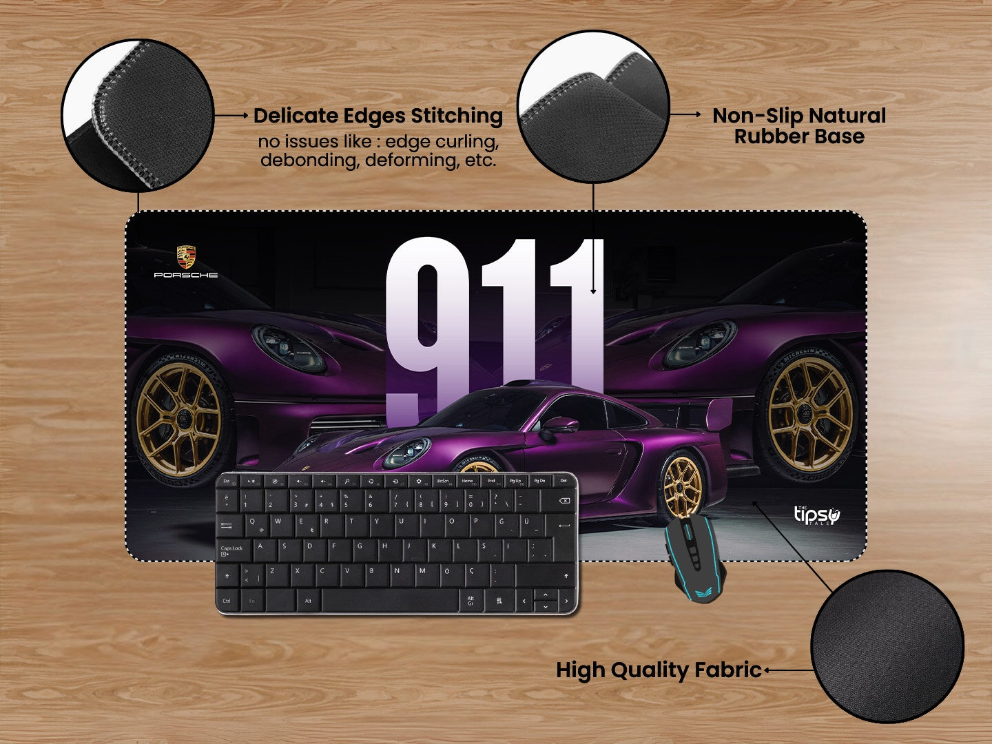 "911- PORSCHE- GOLDEN ALLOY" Gaming Mousepad Elevate Your Gaming Experience