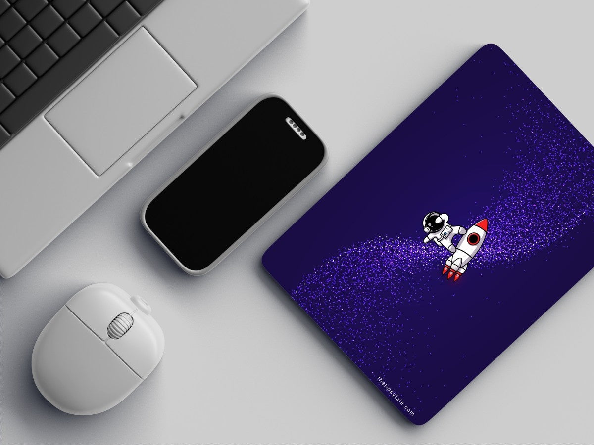 "Astronaut Rocket in the Space" Mousepad Enhance Your Workspace with Style