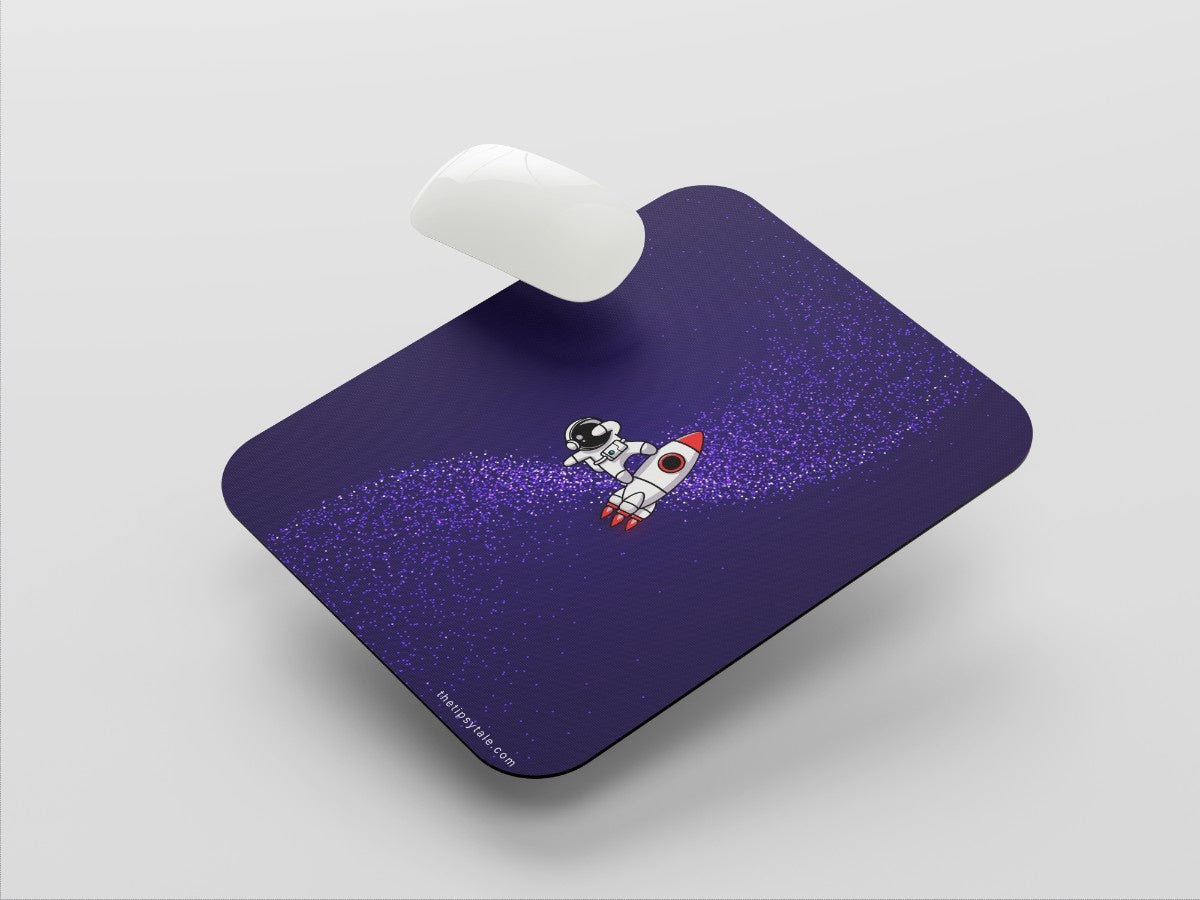 "Astronaut Rocket in the Space" Mousepad Enhance Your Workspace with Style