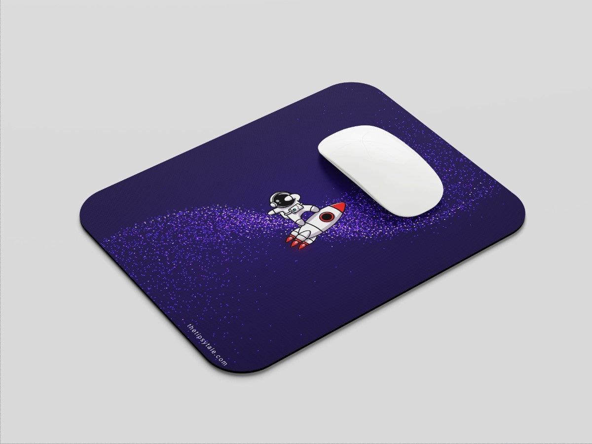 "Astronaut Rocket in the Space" Mousepad Enhance Your Workspace with Style