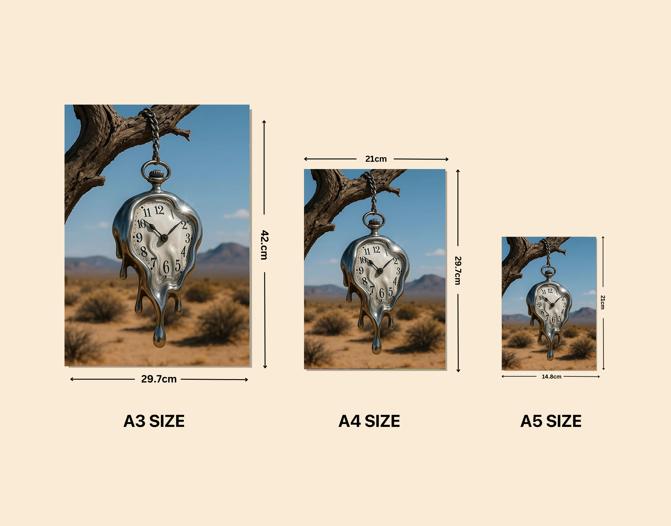 "Melt with Time"- Shiny & Sturdy Metallic Poster Art That Pops & Sticks