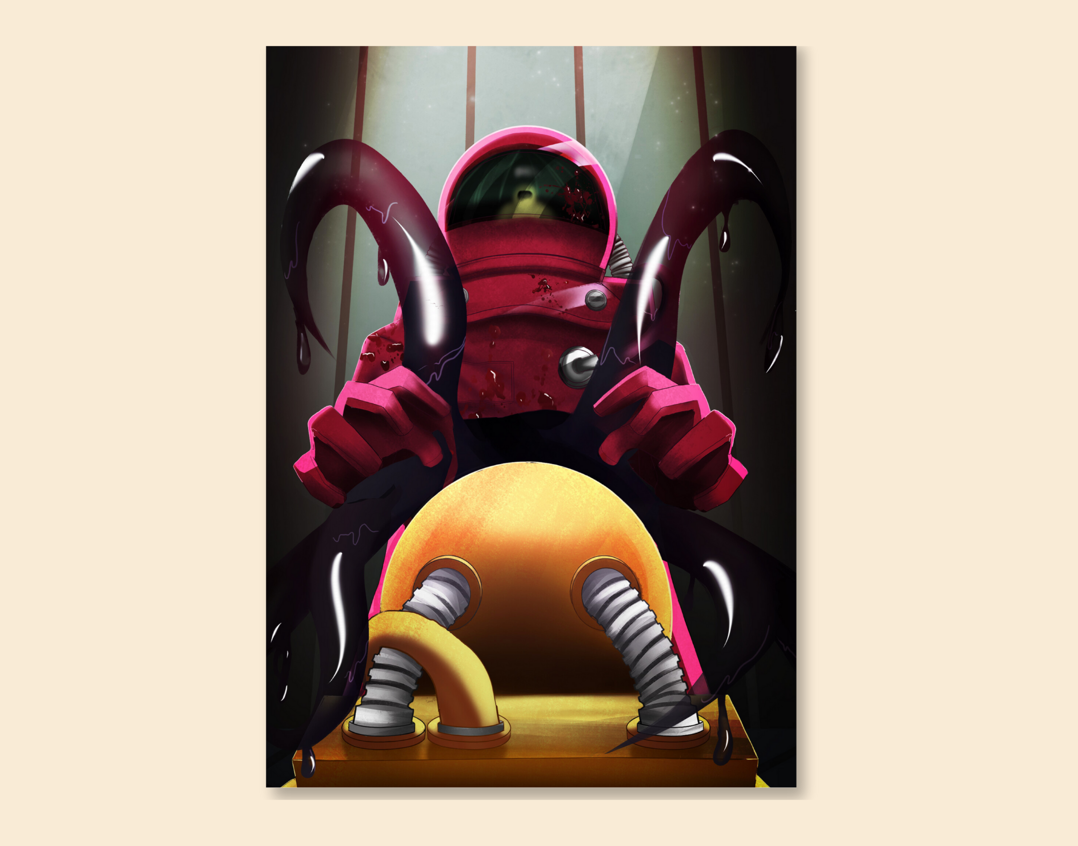 "AMONG US: IMPOSTER PORTAL GAMING"- Shiny & Sturdy Metallic Poster Art That Pops & Sticks (Literally!)