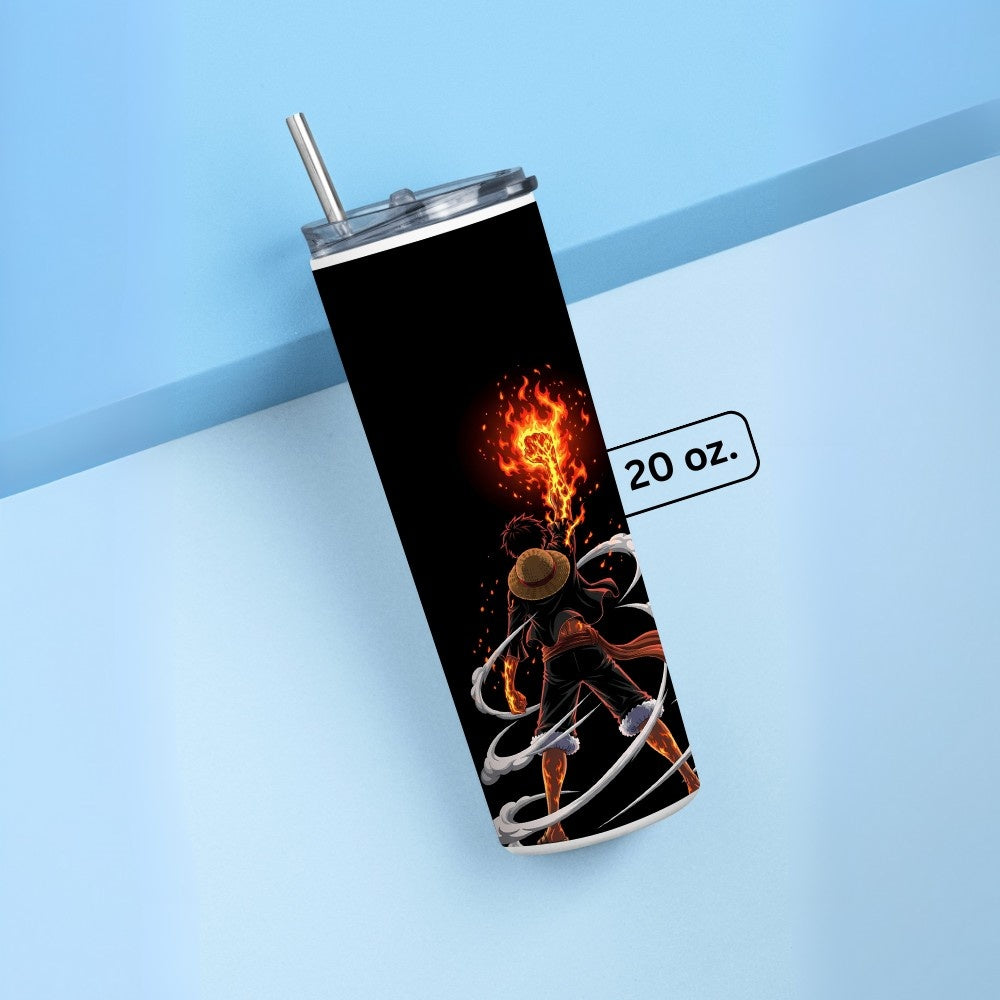 "Monkey D. Luffy Red Hawk" Tumbler with Metal Straw