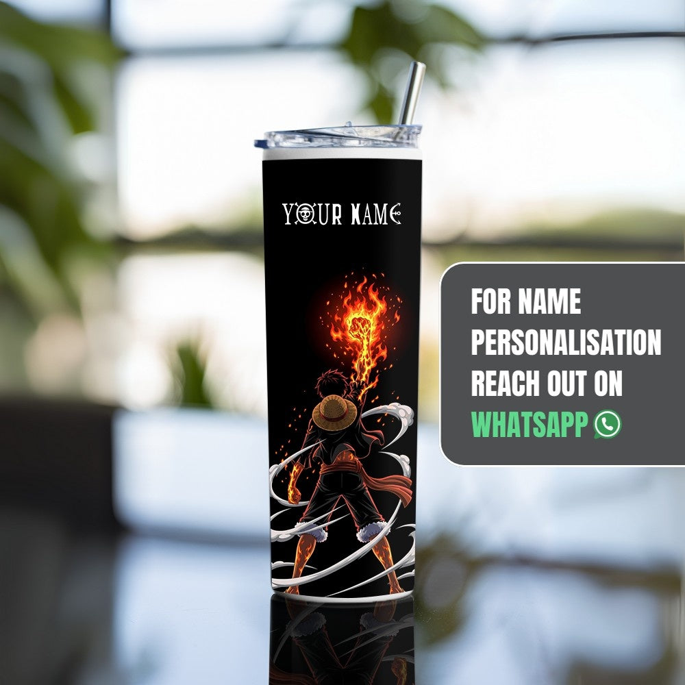 "Monkey D. Luffy Red Hawk" Tumbler with Metal Straw