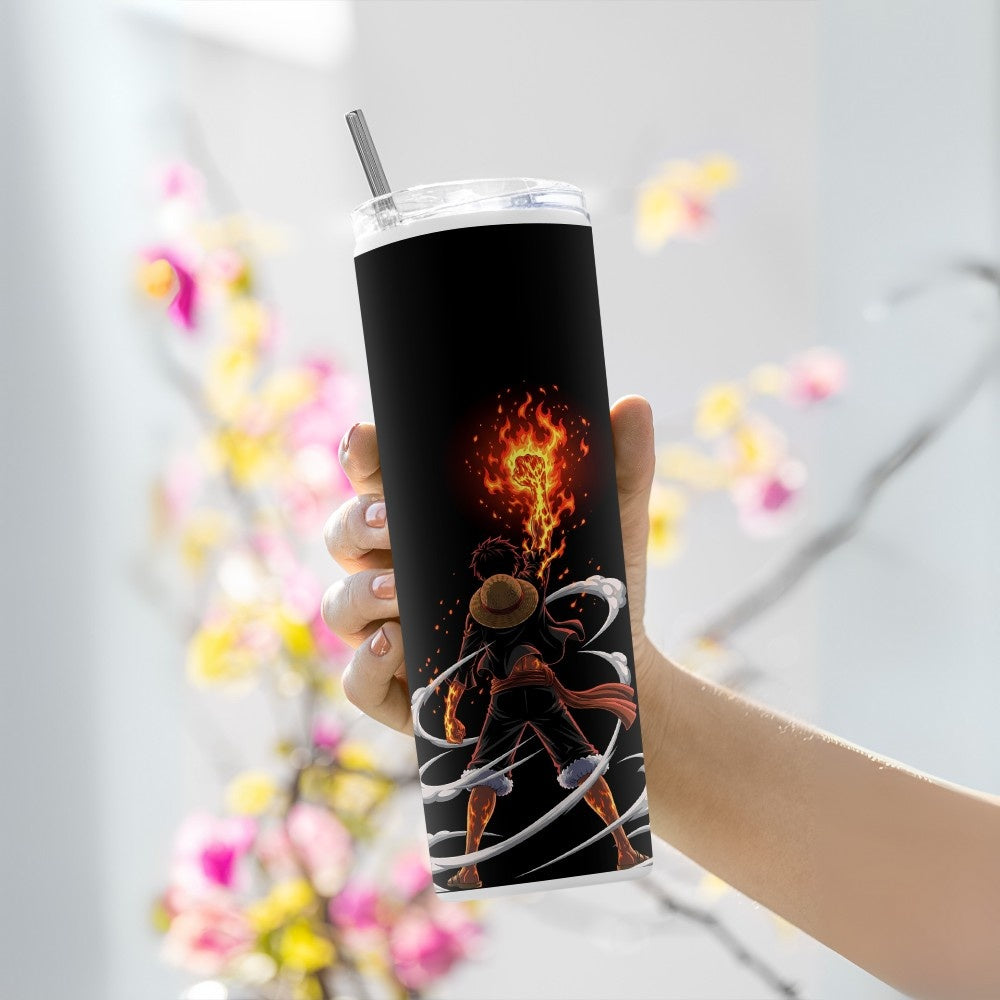 "Monkey D. Luffy Red Hawk" Tumbler with Metal Straw