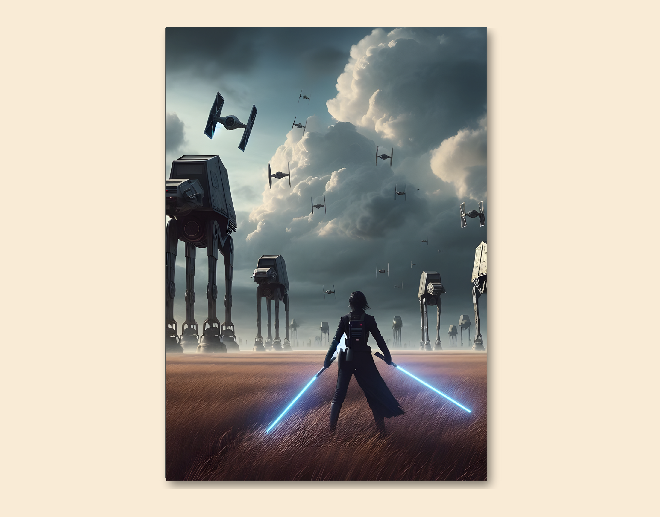 "Star War- Warrior"- Shiny & Sturdy Metallic Poster Art That Pops & Sticks