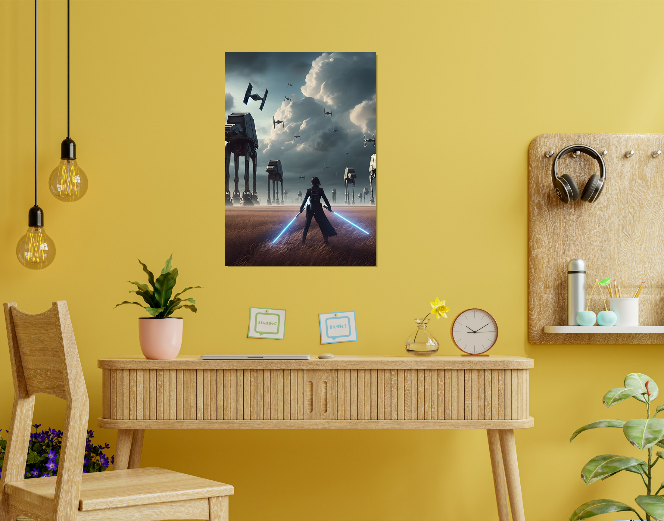 "Star War- Warrior"- Shiny & Sturdy Metallic Poster Art That Pops & Sticks