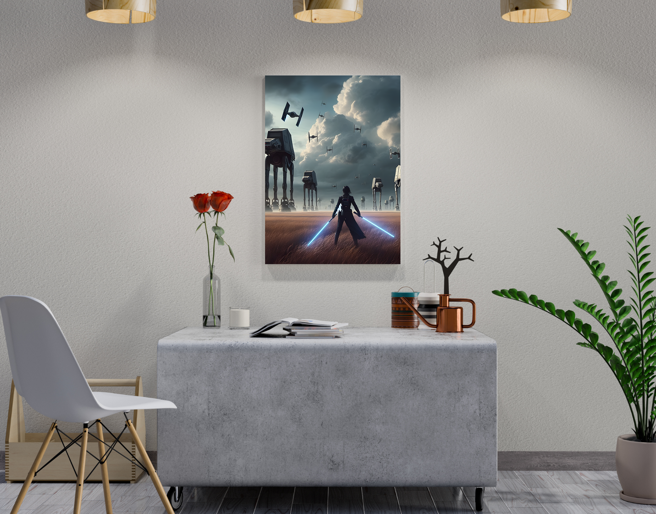 "Star War- Warrior"- Shiny & Sturdy Metallic Poster Art That Pops & Sticks