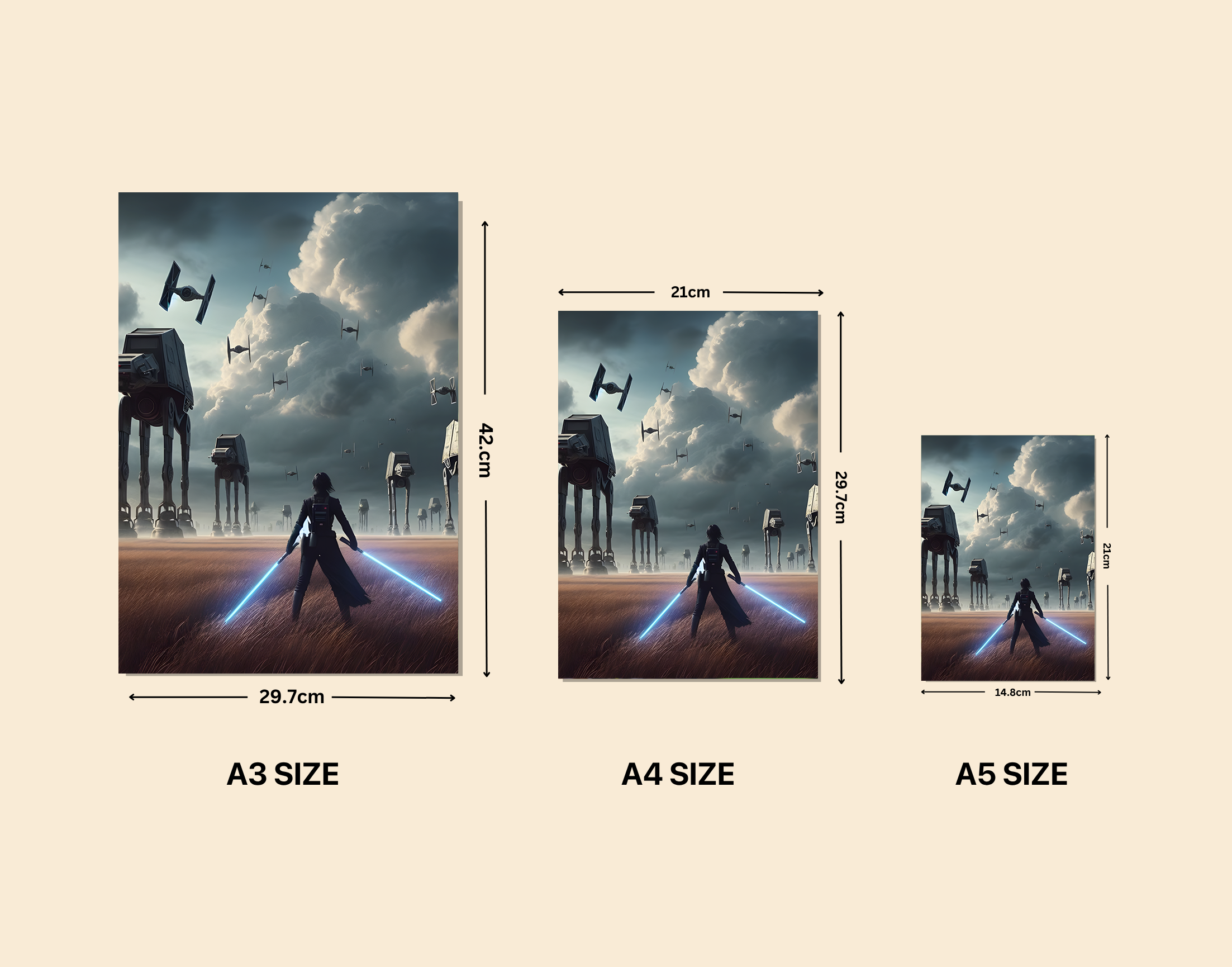 "Star War- Warrior"- Shiny & Sturdy Metallic Poster Art That Pops & Sticks