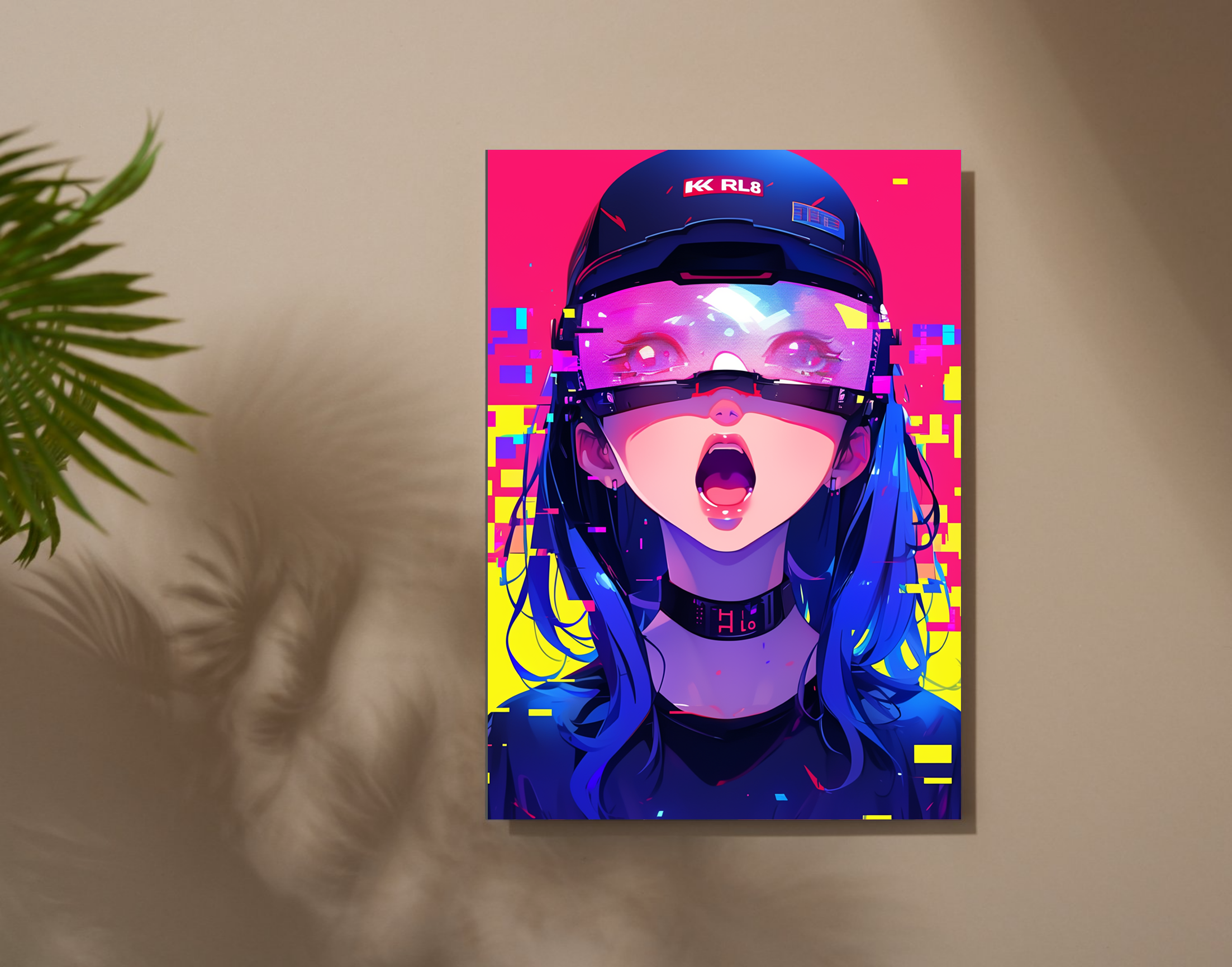 "Neon Aesthetics Girl"- Shiny & Sturdy Metallic Poster Art That Pops & Sticks