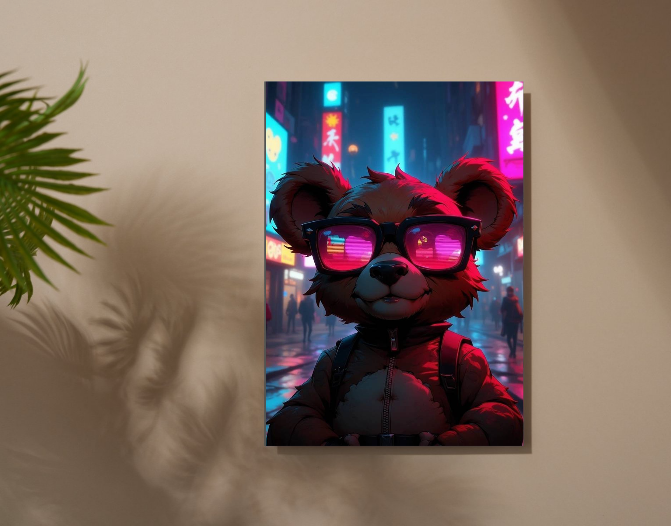"Techno Bear"- Shiny & Sturdy Metallic Poster Art That Pops & Sticks