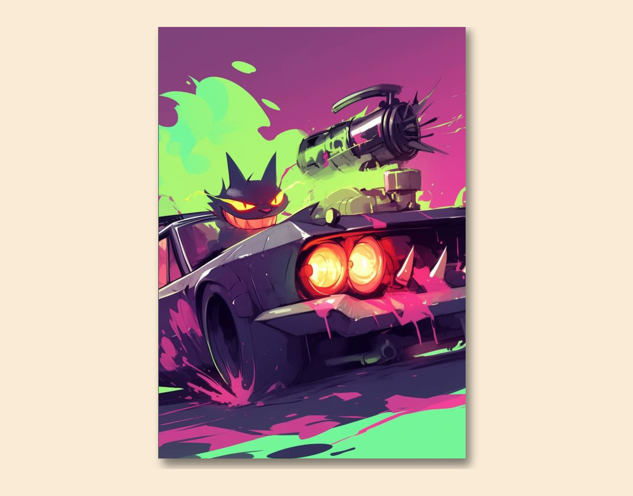 "Villian on the Run"- Shiny & Sturdy Metallic Poster Art That Pops & Sticks
