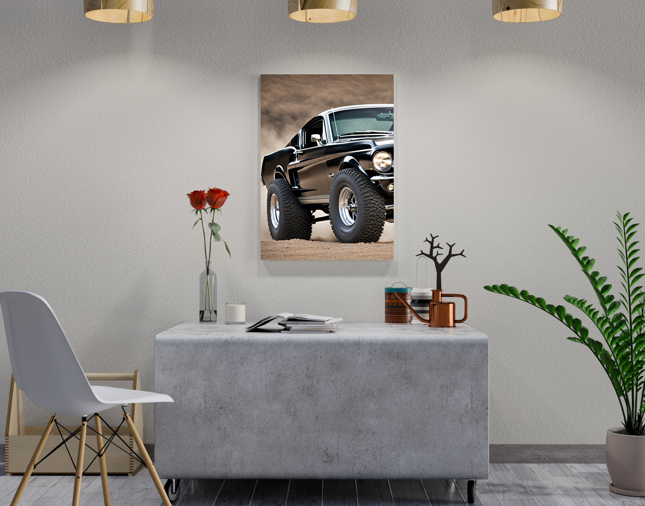 "Car Lover- Vintage Forever"- Shiny & Sturdy Metallic Poster Art That Pops & Sticks
