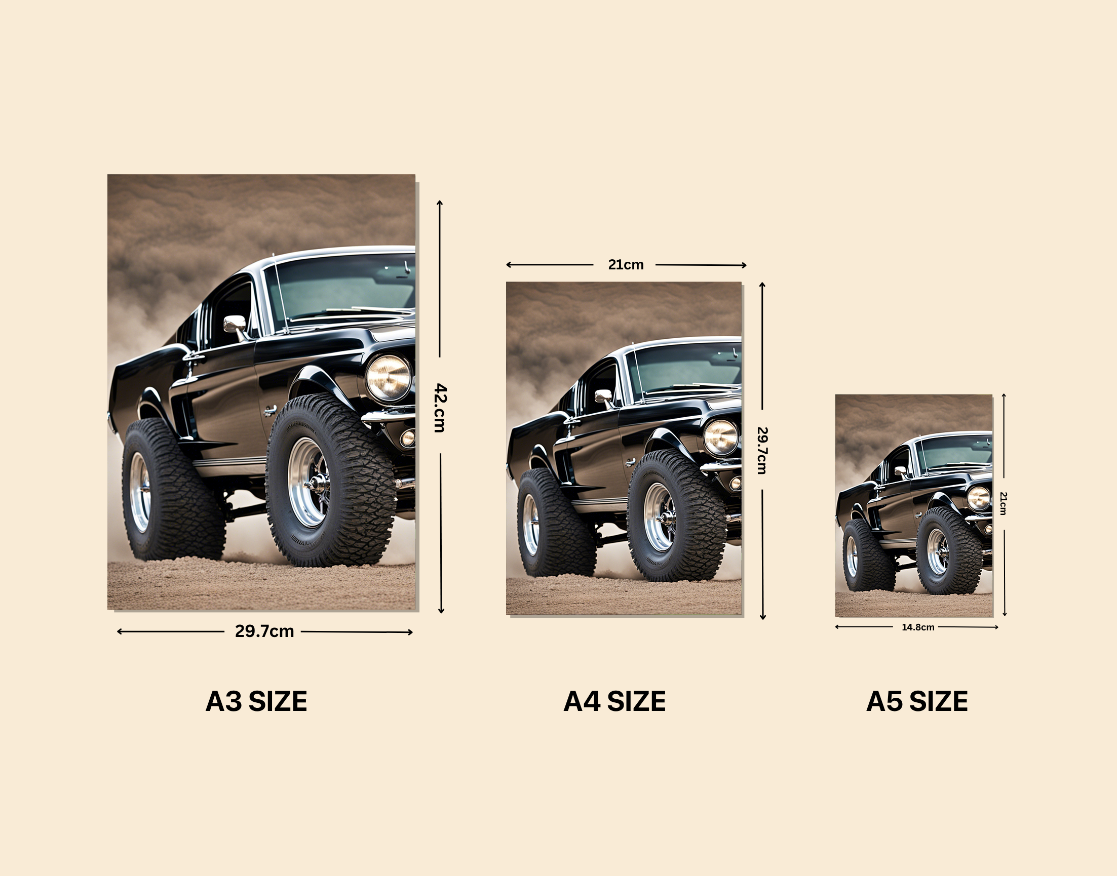 "Car Lover- Vintage Forever"- Shiny & Sturdy Metallic Poster Art That Pops & Sticks