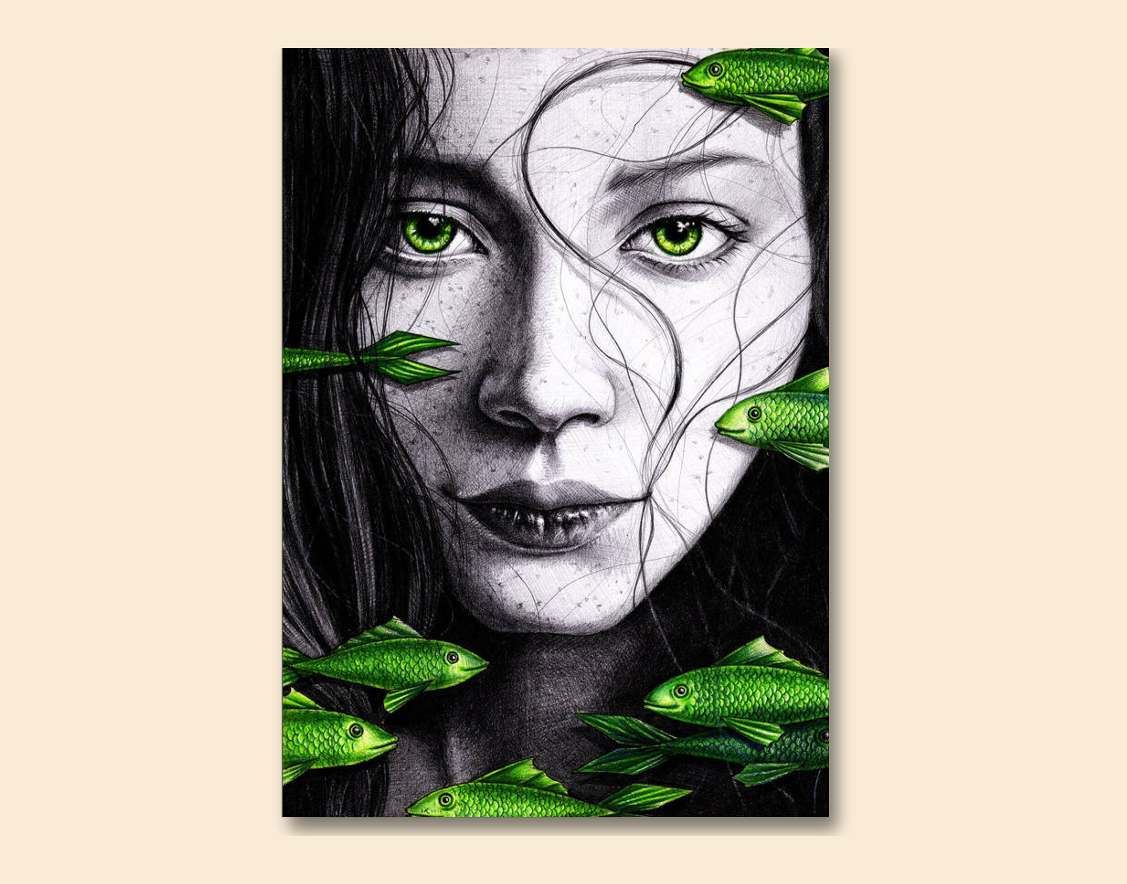 "Mermaid folklore"- Shiny & Sturdy Metallic Poster Art That Pops & Sticks