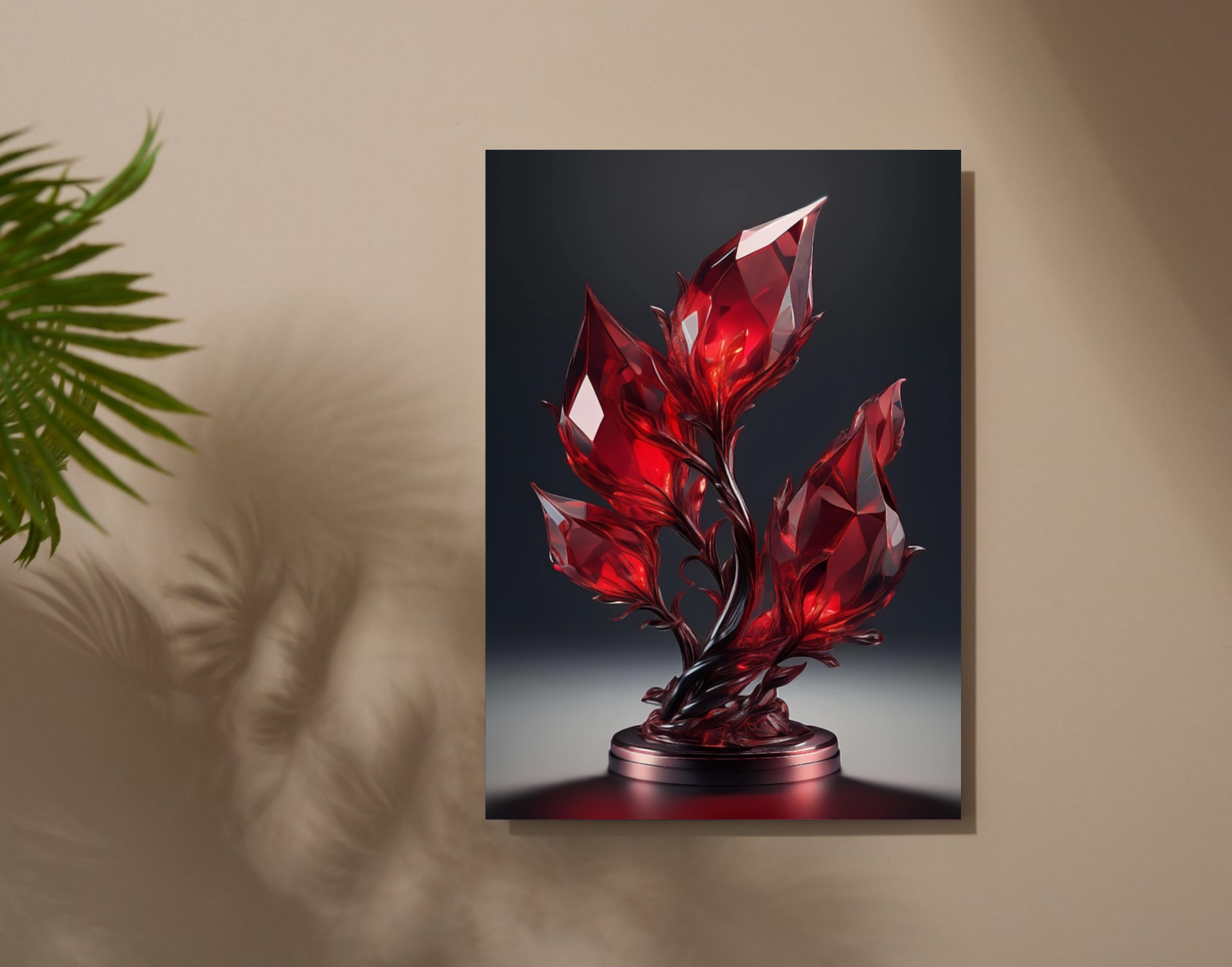 "CYRSTAL PLANT"- Shiny & Sturdy Metallic Poster Art That Pops & Sticks