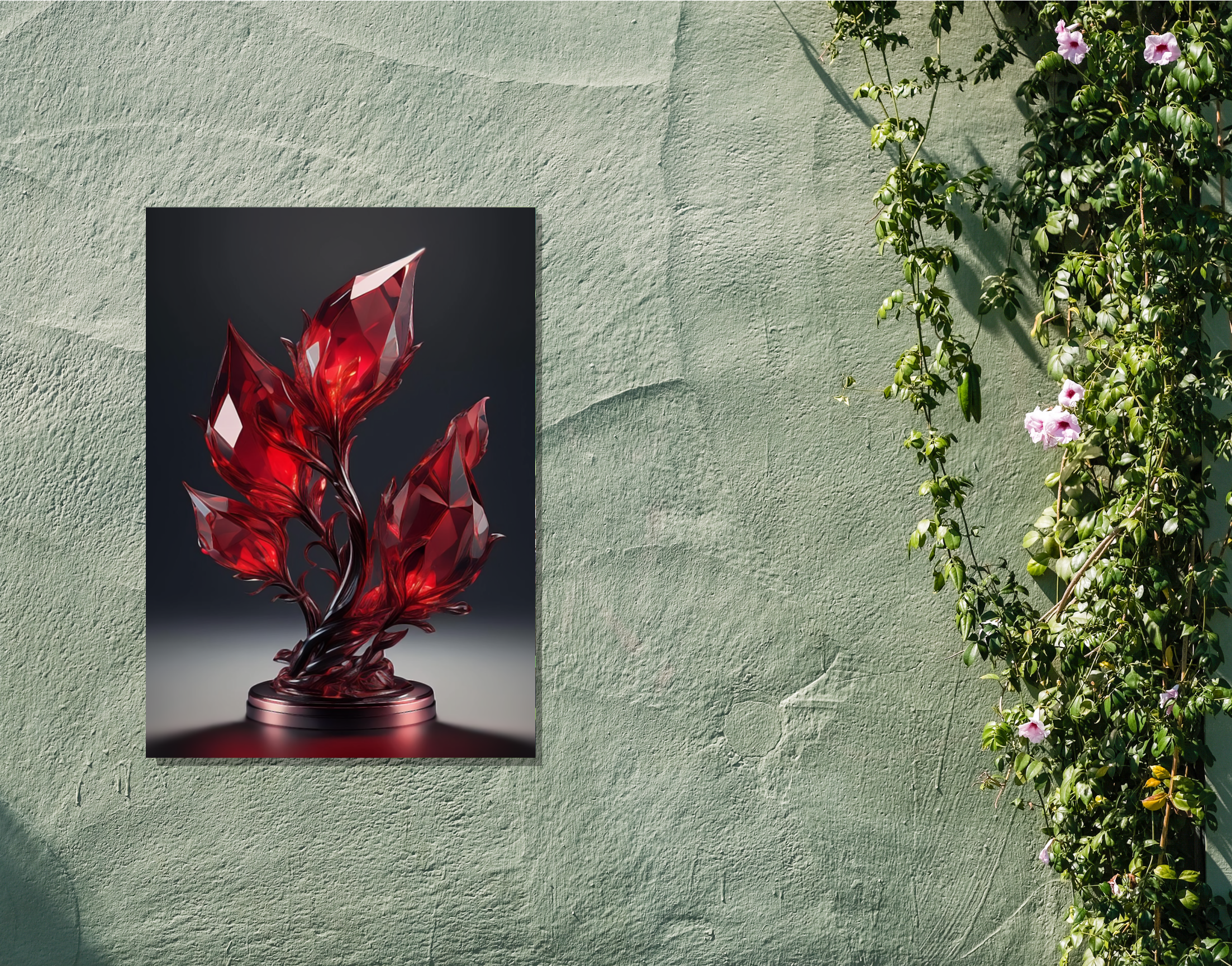 "CYRSTAL PLANT"- Shiny & Sturdy Metallic Poster Art That Pops & Sticks