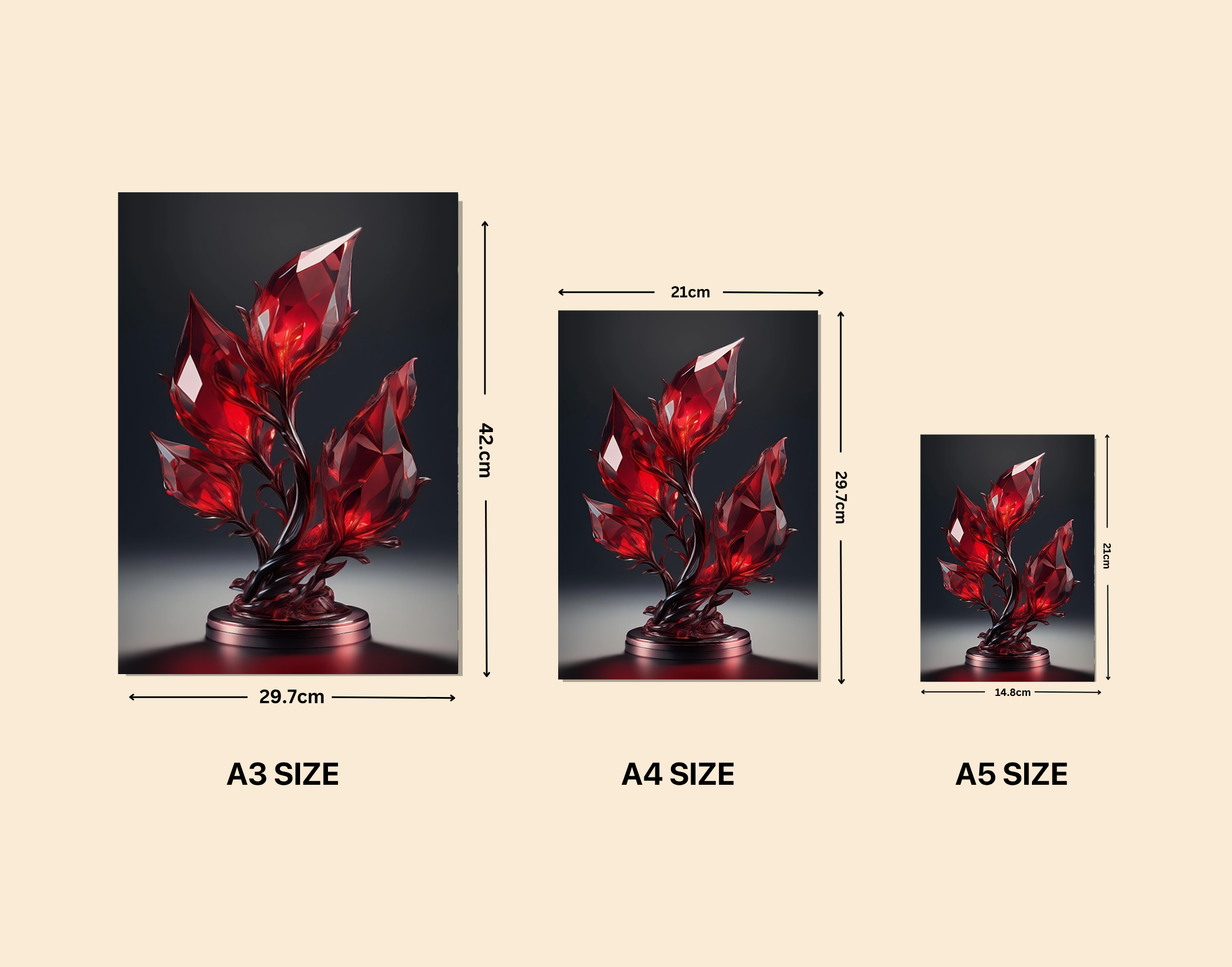 "CYRSTAL PLANT"- Shiny & Sturdy Metallic Poster Art That Pops & Sticks