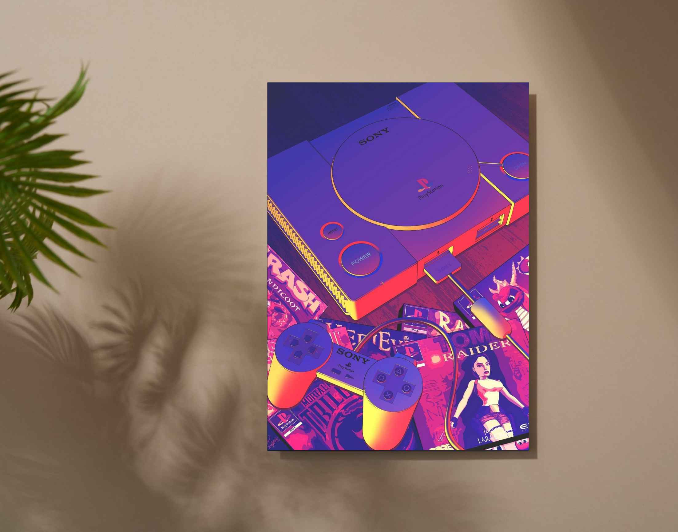 "SONY PLAY STATION: RAIDER"- Shiny & Sturdy Metallic Poster Art That Pops & Sticks (Literally!)