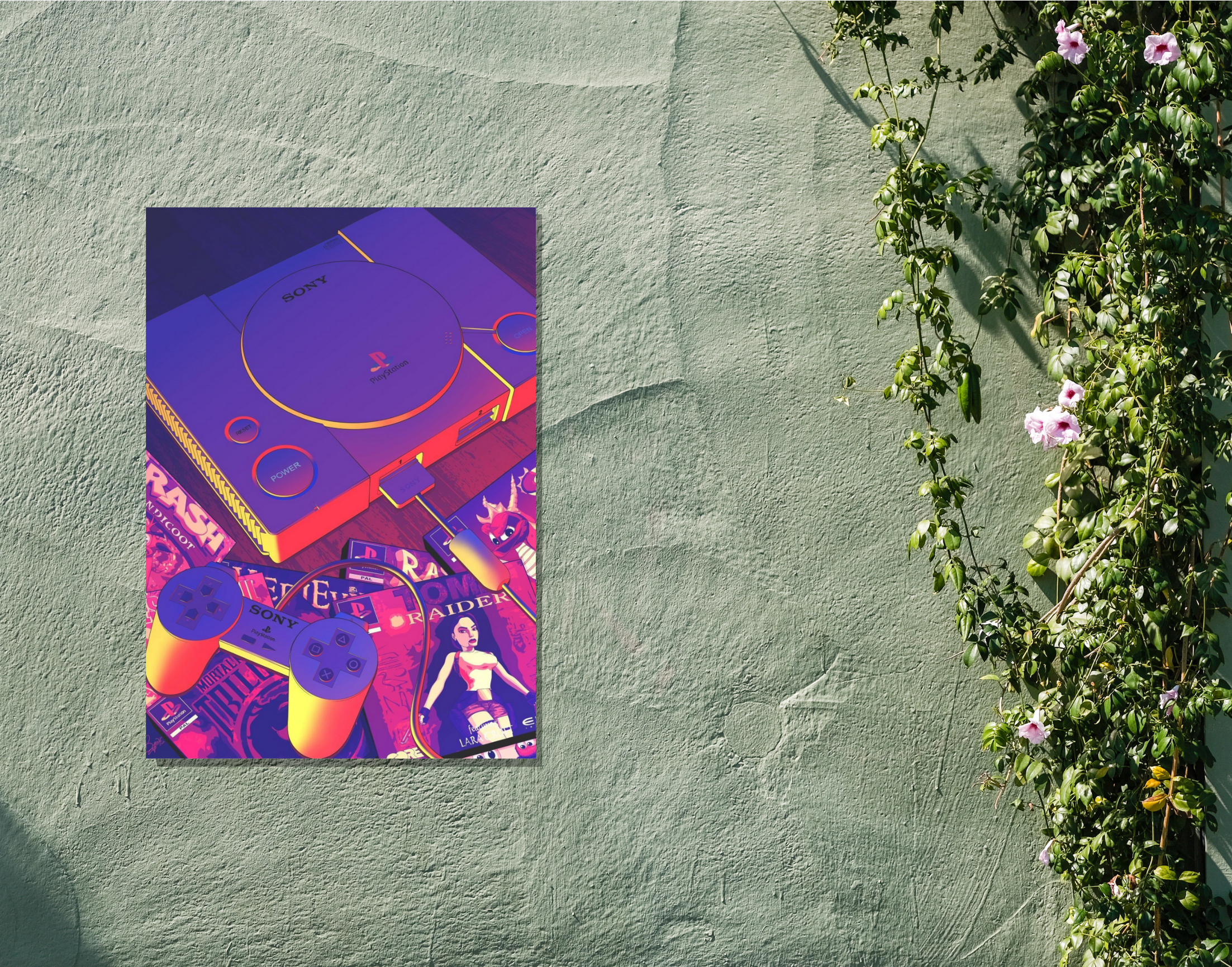 "SONY PLAY STATION: RAIDER"- Shiny & Sturdy Metallic Poster Art That Pops & Sticks (Literally!)