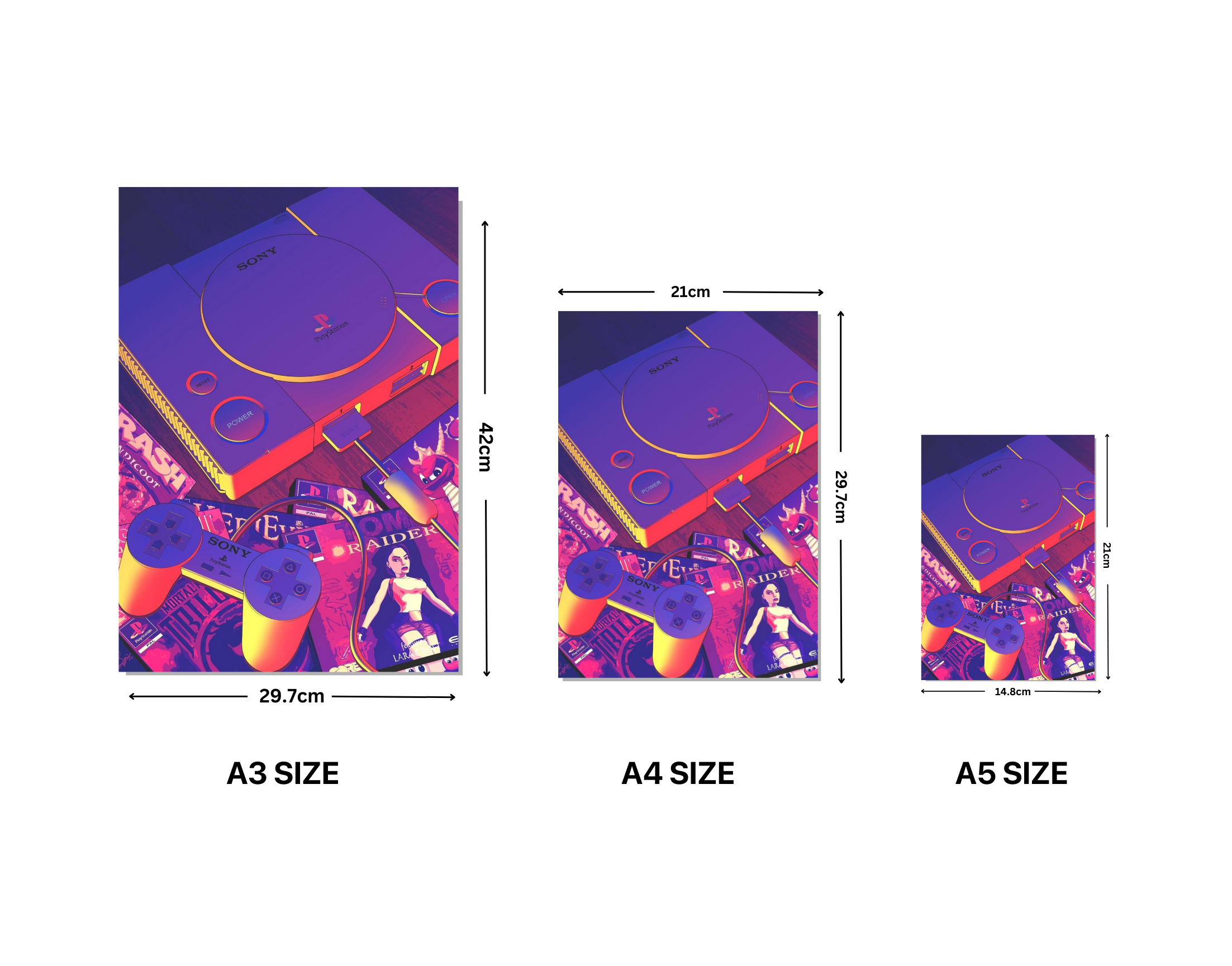 "SONY PLAY STATION: RAIDER"- Shiny & Sturdy Metallic Poster Art That Pops & Sticks (Literally!)