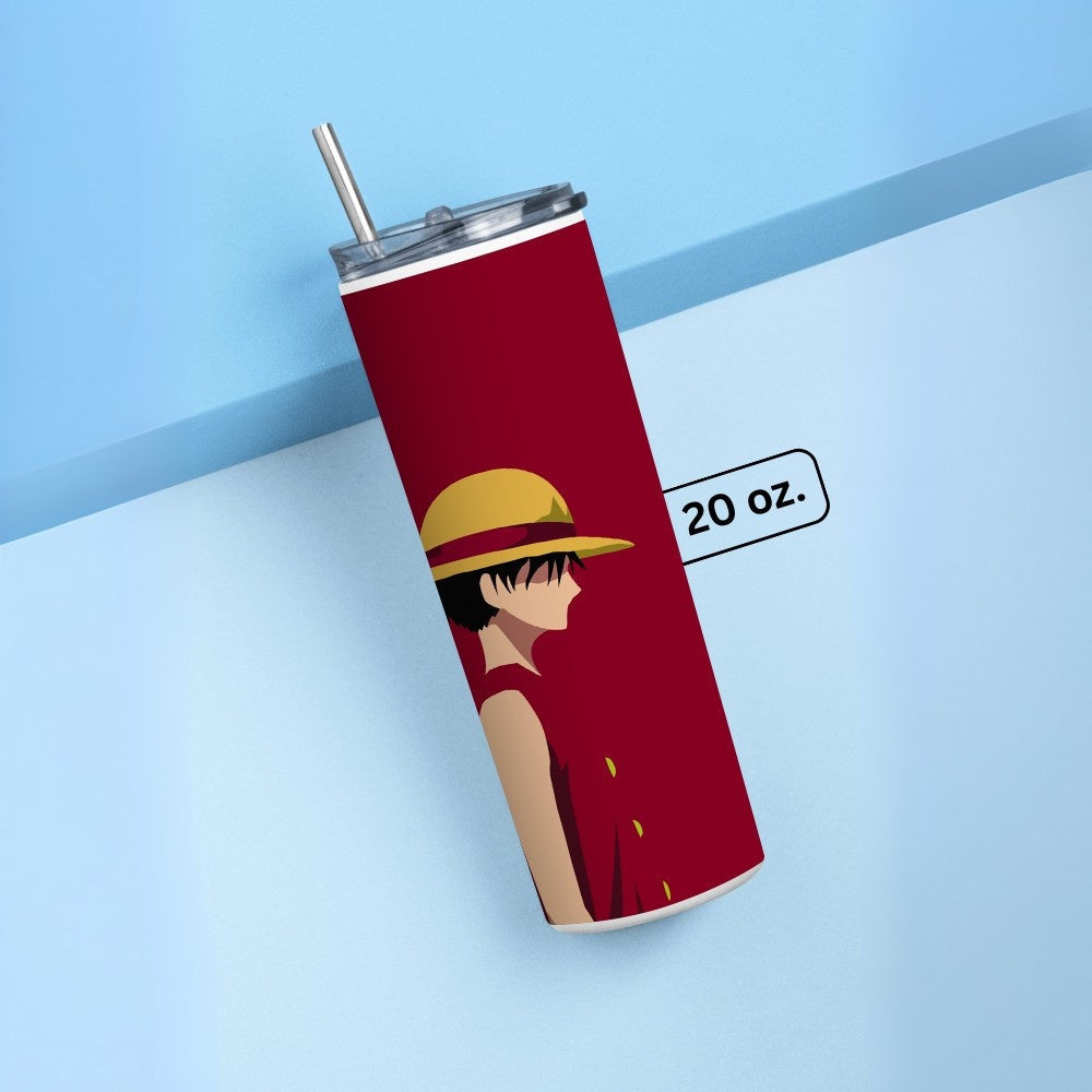 "Monkey D. Luffy Minimalist" Tumbler with Metal Straw