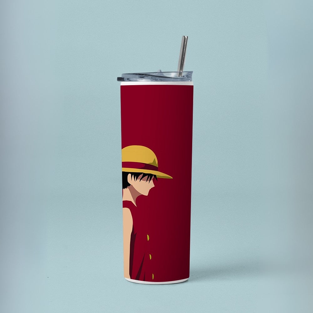 "Monkey D. Luffy Minimalist" Tumbler with Metal Straw